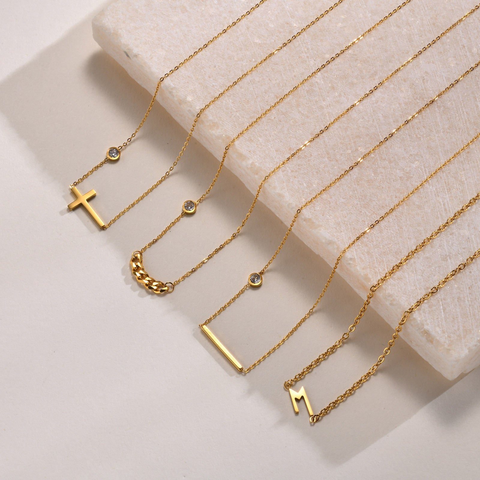 Elegant Cross and Bar Pendant Necklace for Women - Stainless Steel Chain Jewelry Gift for Christmas, Birthday & Everyday Wear | NC782