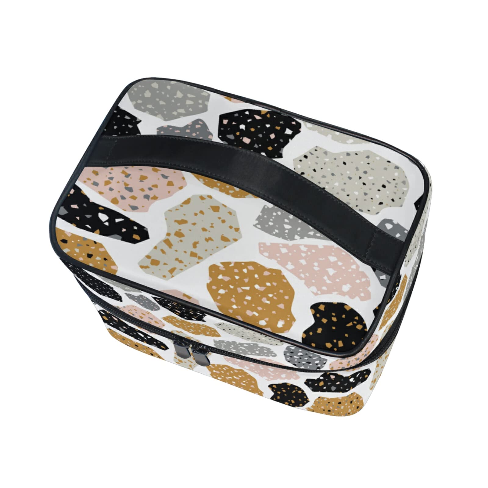 Stylish Terrazzo Marble Cosmetic Bag for Women - Waterproof Makeup Organizer & Travel Toiletry Case - Perfect for Daily Use, Gym, Travel and Gift Giving
