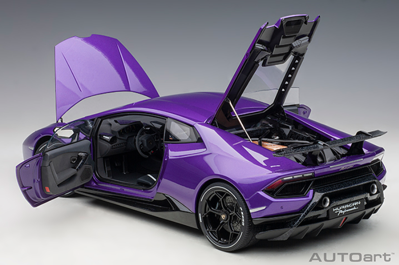 AUTOart 1:12 Scale Lamborghini Huracan Performante Diecast Model Car - Viola Pasifae Pearl Purple Finish | Collectible Display & Racing Enthusiast Gift