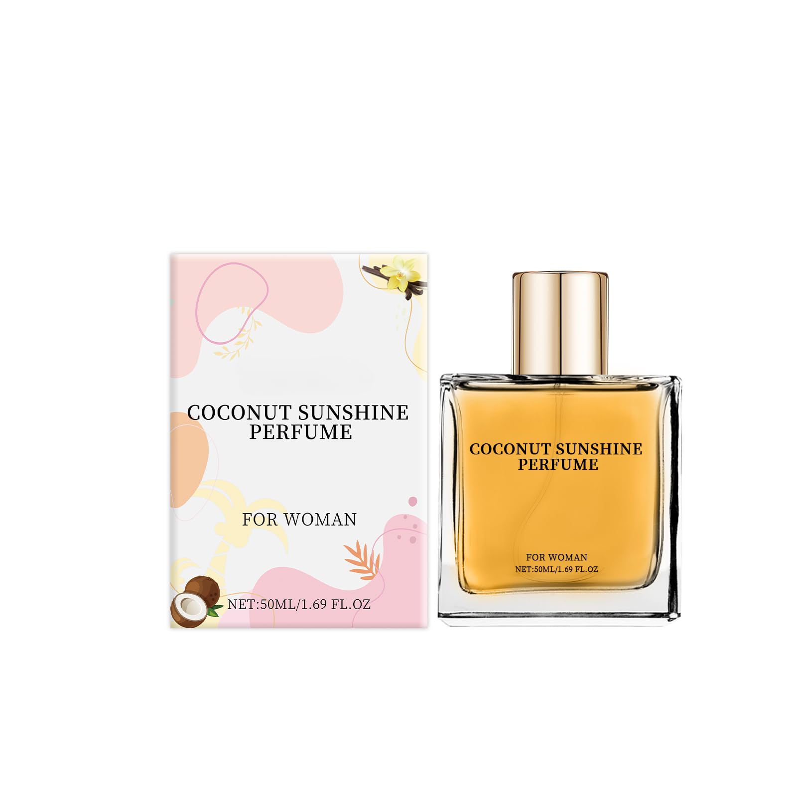Coconut Sunshine Perfume for Women - Light Vanilla Coconut Scent, Fresh & Elegant Long-Lasting Fragrance | Tropical Escape Perfume (1 Piece) - Perfect for Summer, Beach Vacations & Everyday Wear