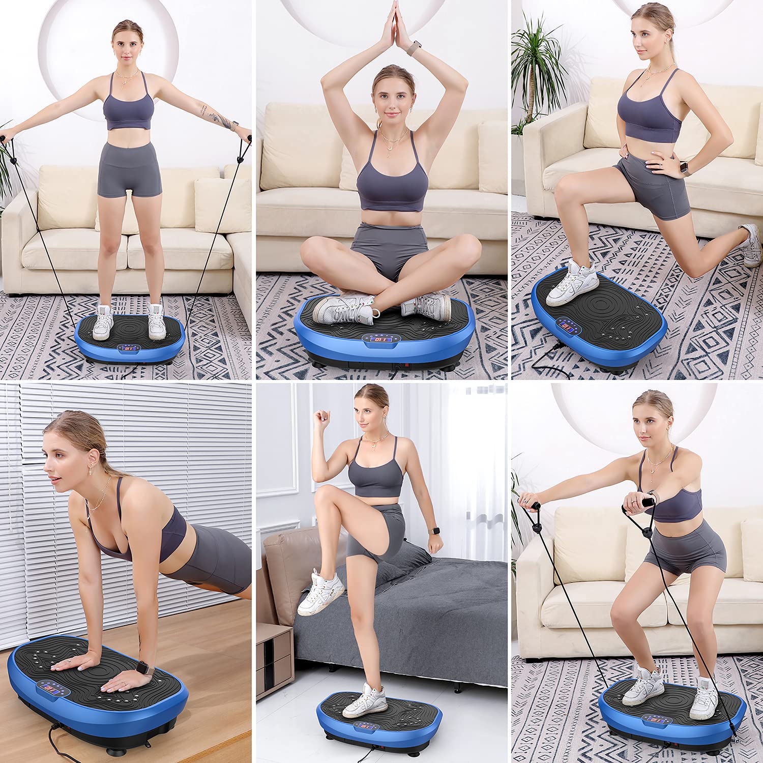AXV Vibration Plate Exercise Machine - Whole Body Workout Platform for Weight Loss, Toning & Fitness | Home Gym Equipment for Women & Men | Perfect for Small Spaces, Post-Workout Recovery & Wellness Routines
