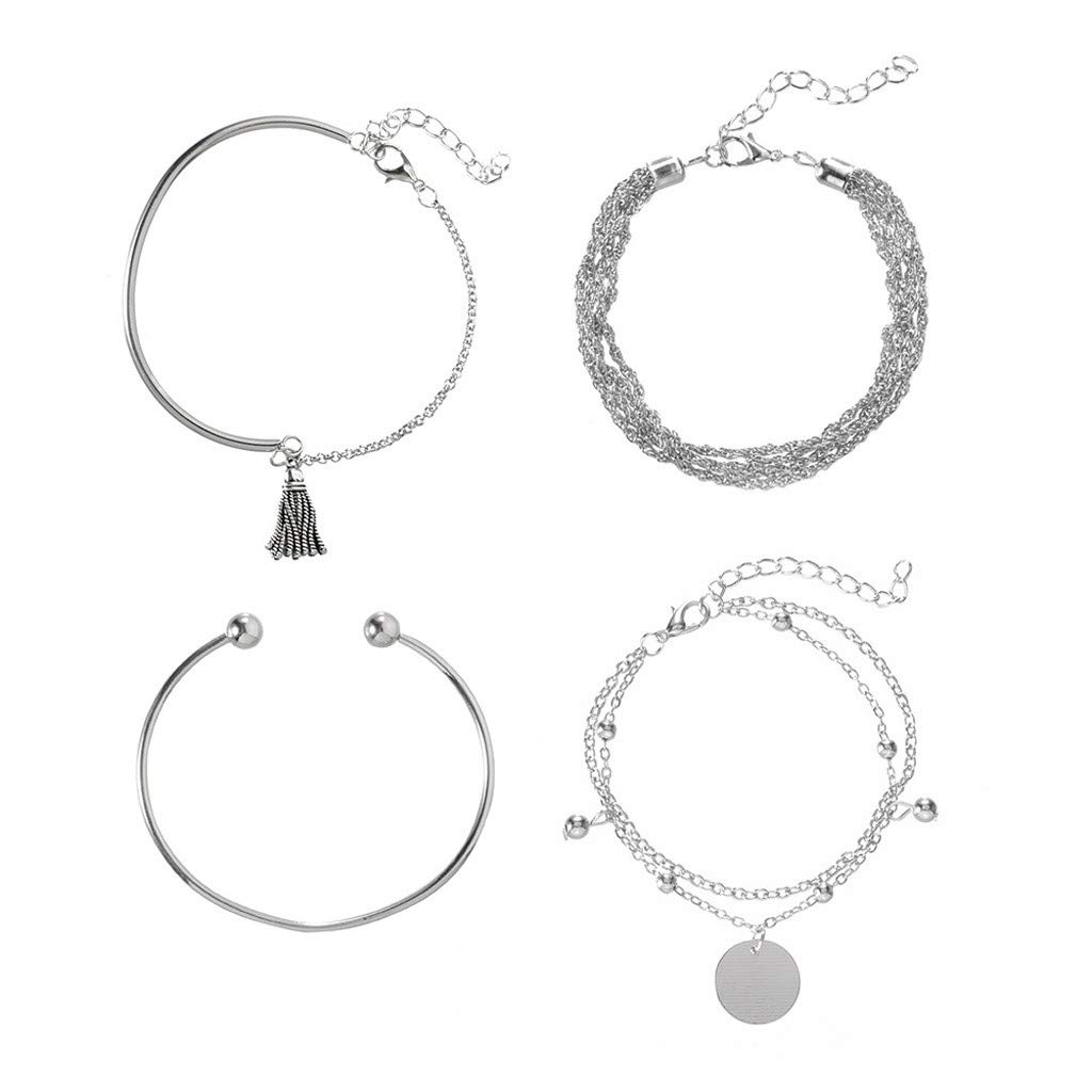 Women's Stainless Steel Charm Bracelet - Fashion Cuff Bangle for Diving & Watches