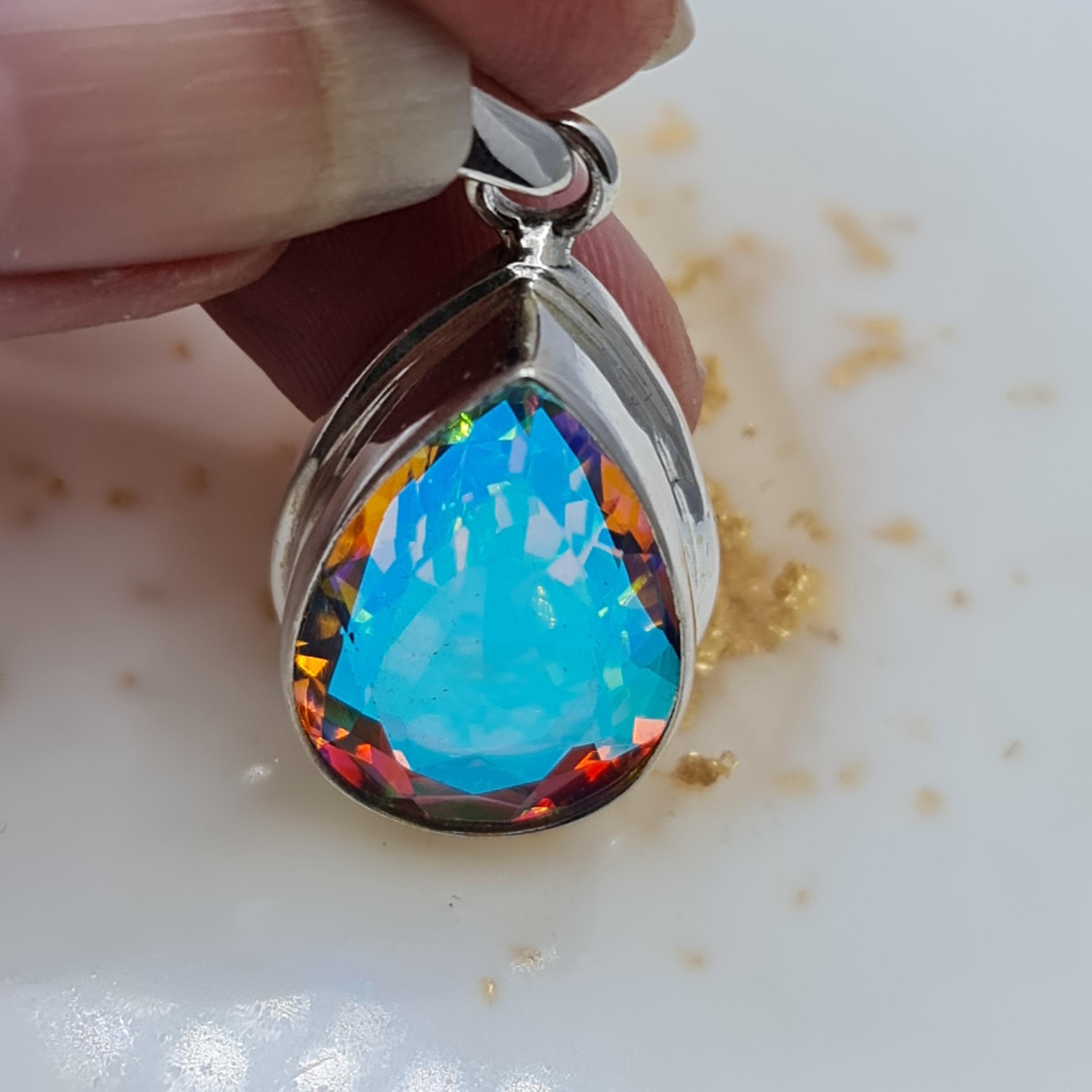 Angel Aura Quartz Pendant Necklace - Healing Crystal Jewelry for Chakra Balancing & Spiritual Protection - Perfect for Meditation, Yoga & Energy Healing