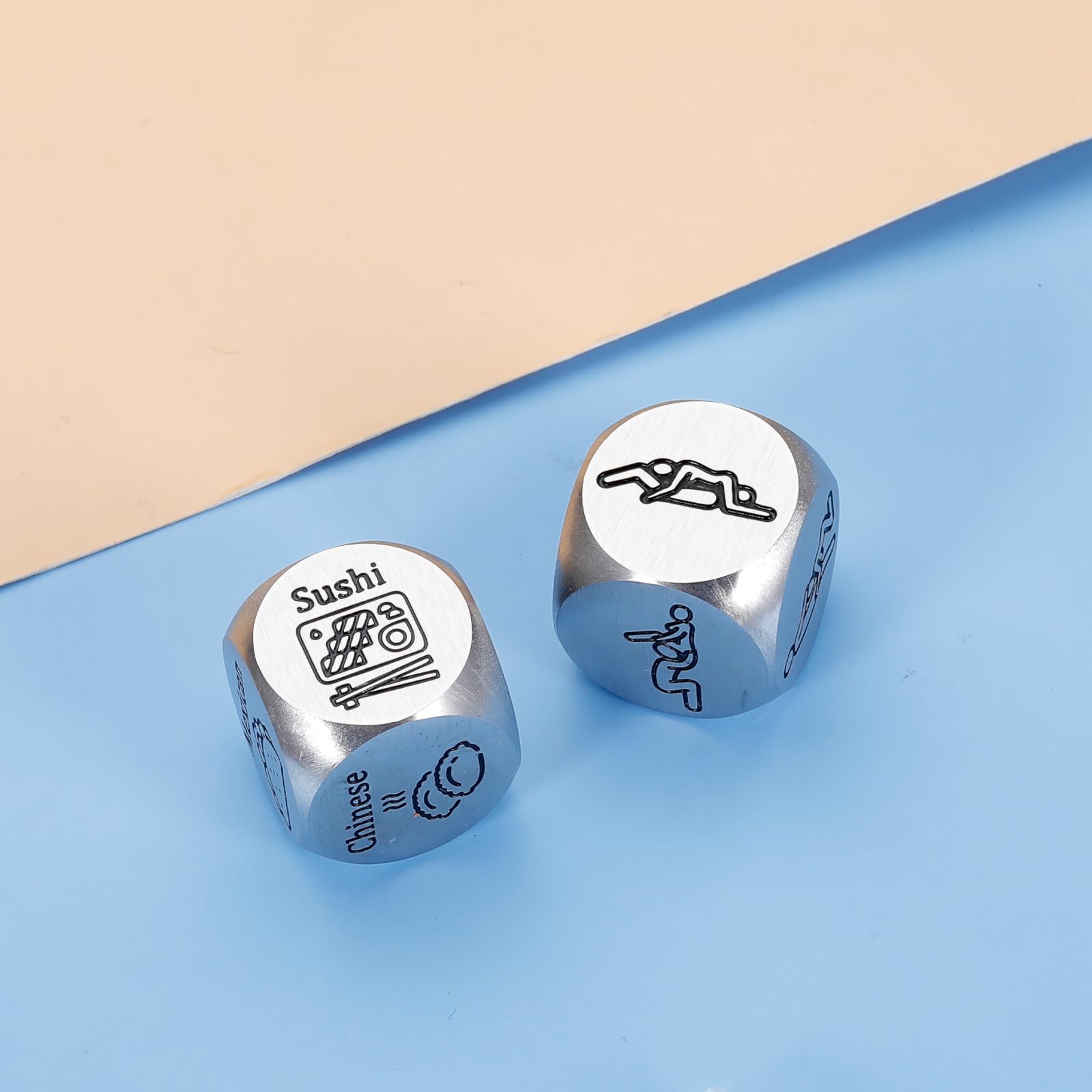 6th Anniversary Iron Dice Gift Set - Funny Couples Decision Making Dice for Date Night, Boyfriend, Girlfriend, Bridal Shower & Honeymoon | Unique Wedding Gift for Husband or Wife | Perfect for Romantic Evenings & Game Nights
