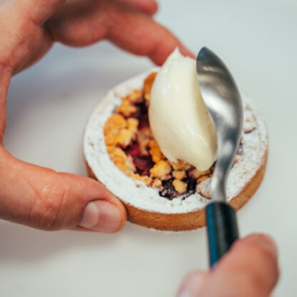 Premium Green Grip Small Quenelle Spoon - Ergonomic Design for Precise Portioning - Ideal for Baking, Cooking, Ice Cream & Dessert Serving
