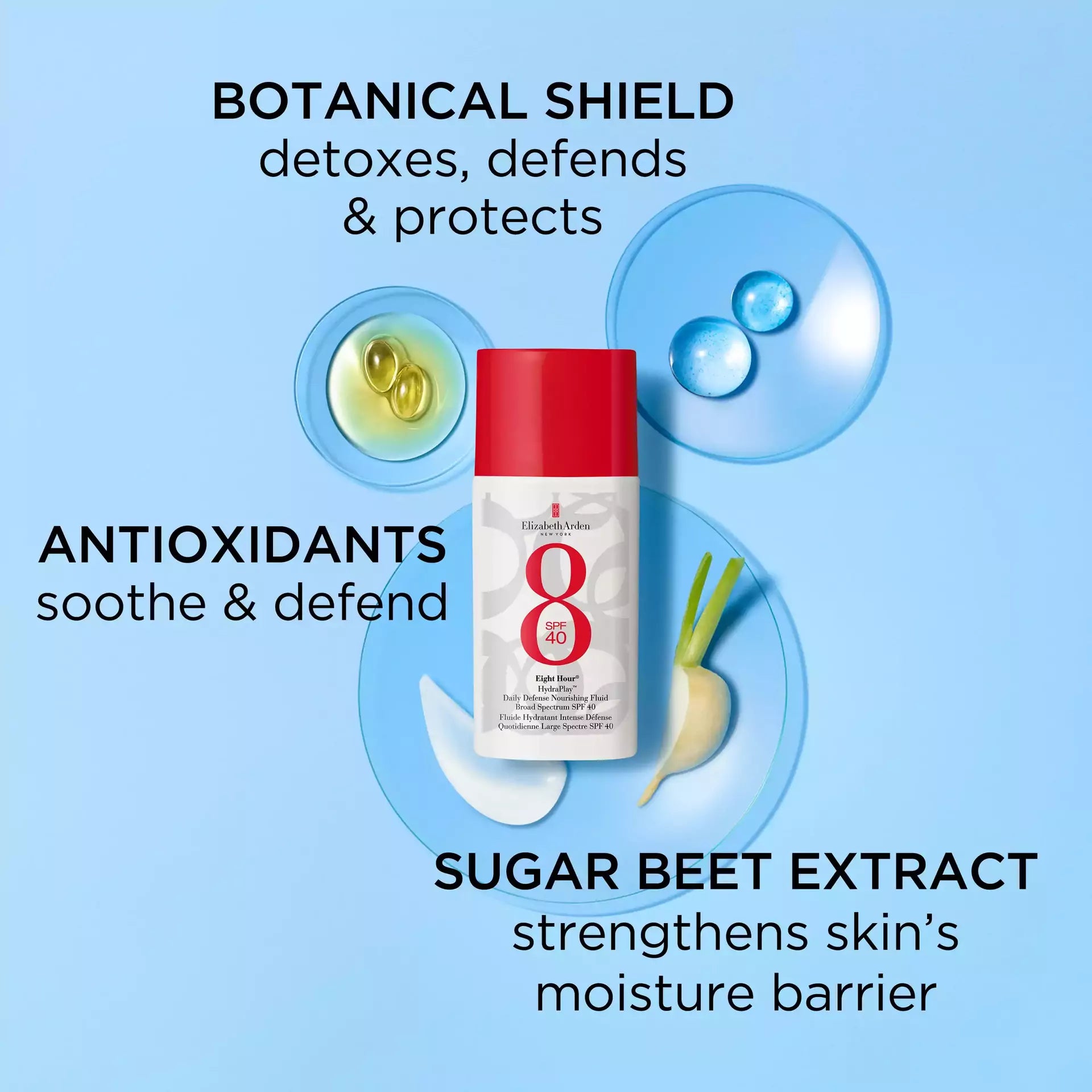 Eight Hour® HydraPlay™ Daily Defense Nourishing SPF 40 Moisturizer - Broad Spectrum Sun Protection for Face & Neck - Perfect for Daily Skincare & Outdoor Activities