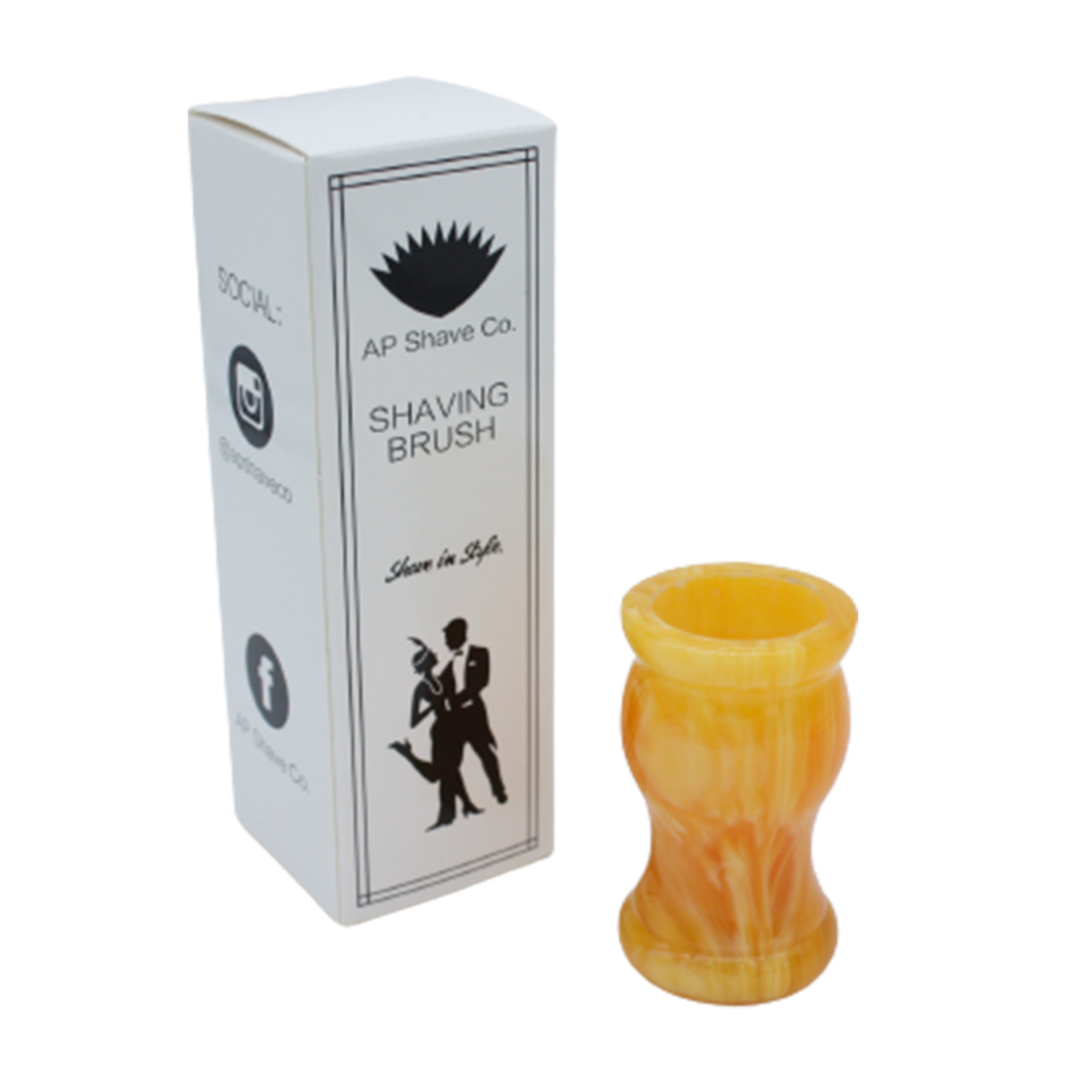 Premium Amber Handcrafted Shaving Brush Handle for 24mm & 26mm Knots - Luxury Wet Shaving Accessory for Men's Grooming & Barber Shop Use
