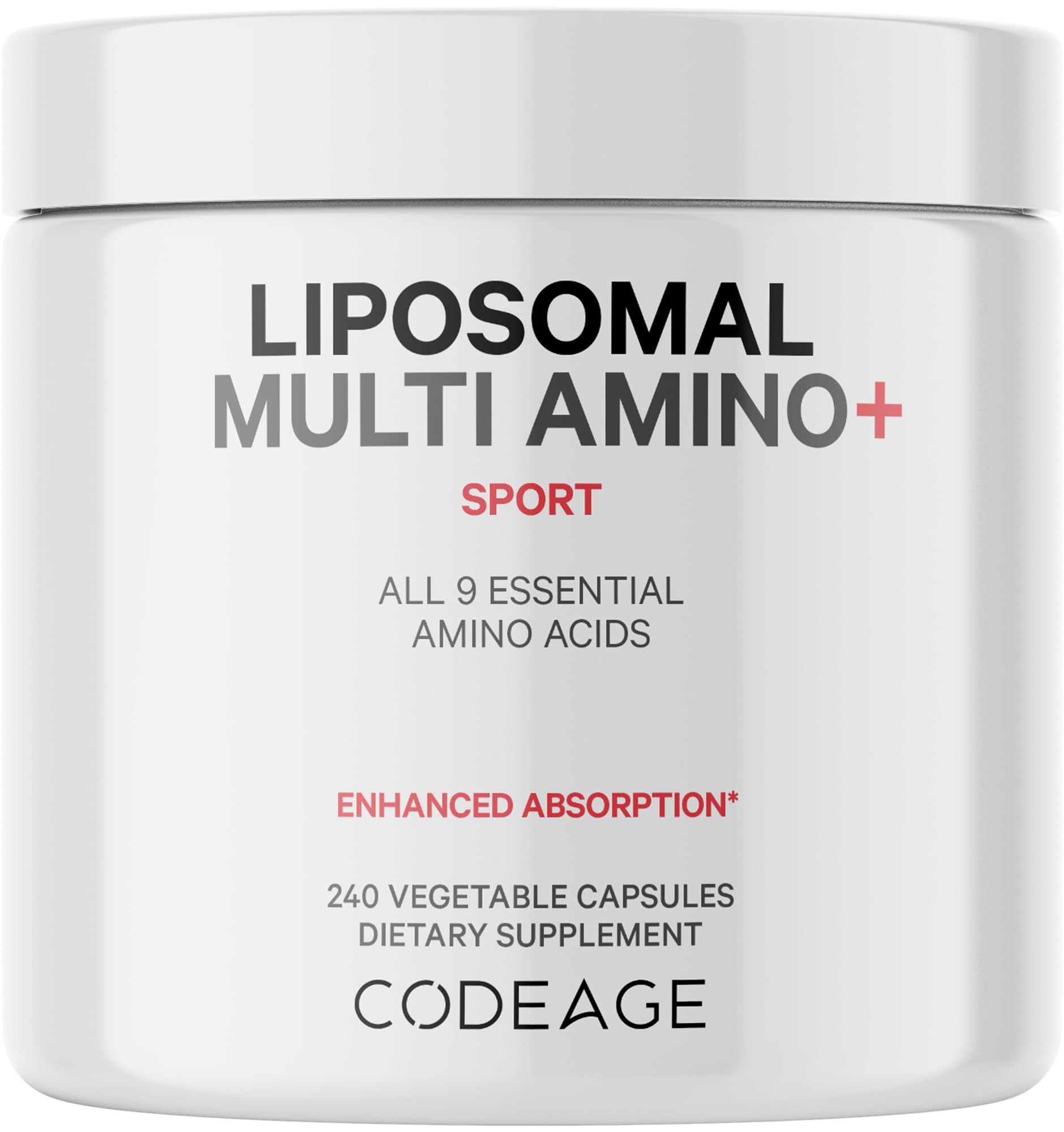 Codeage Multi Amino+ BCAA & EAA Supplement with All 9 Essential Amino Acids - Free-Form Branched-Chain Amino Acid Pills for Muscle Recovery & Performance - Vegan, Liposomal Delivery, 240 Capsules - Ideal for Pre & Post Workout, Fitness & Athletic Training