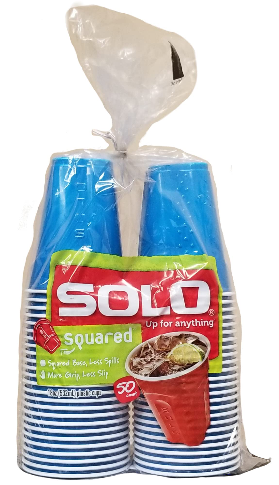 Solo Squared Party Cups 18oz (50 Count) - Grass Green Disposable Plastic Cups for Beer, Cocktails, and Outdoor Events
