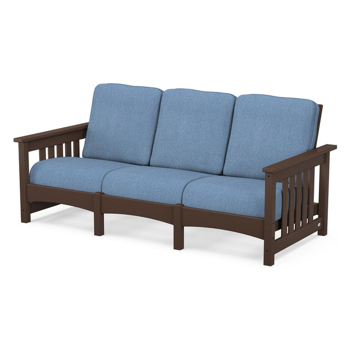 POLYWOOD Mission Sofa - Durable Outdoor Furniture Set for Patio, Garden & Poolside - Weather-Resistant Recycled Plastic Loveseat with Cushions - Perfect for Backyard, Deck & Porch Relaxation
