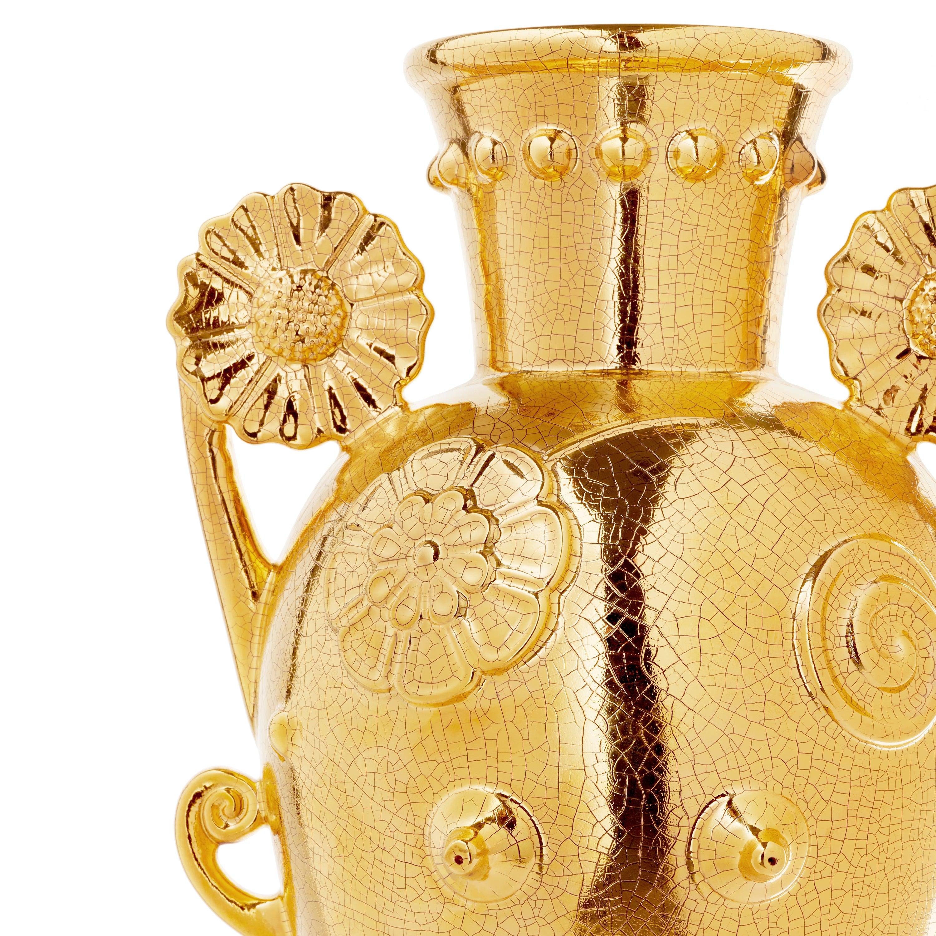 Exclusive Pantheon Persephone Gold Amphora Vase - Perfect for Greek Mythology Decor, Wedding Centerpieces & Luxury Home Accents