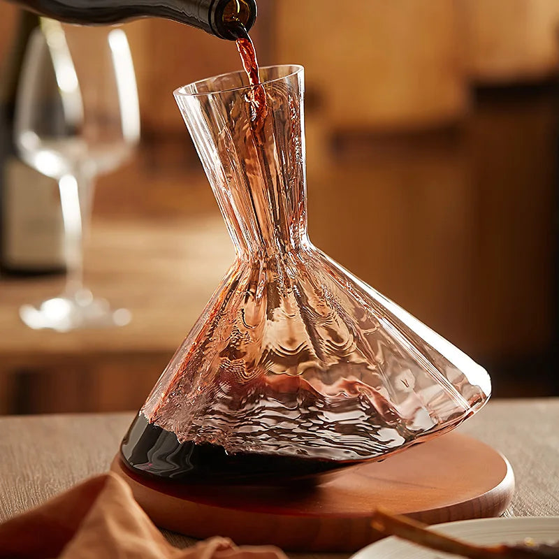 Aura 350 Rotating Glass Decanter - Premium Wine Aerator & Decanter for Red Wine Lovers - Perfect for Dinner Parties, Gifts & Home Bars