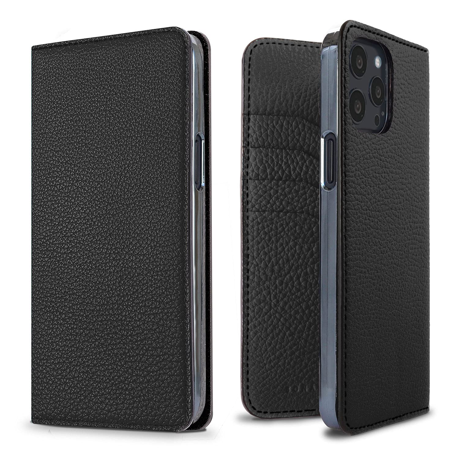 BONAVENTURA Diary Smartphone Case for iPhone 13 Pro Max - Slim Protective Cover with Premium PU Leather, Shockproof Design (Black) - Perfect for Work, Travel & Everyday Use