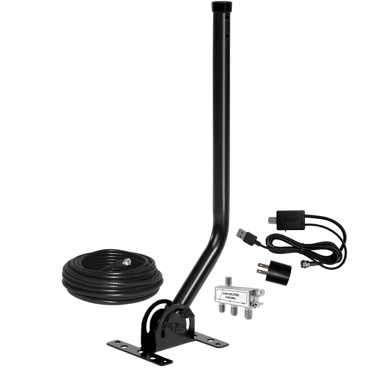 Antennas Direct ClearStream 4MAX Complete TV Antenna - Indoor/Outdoor UHF VHF Multi-Directional HDTV Antenna with 70+ Mile Range | Includes Cable, Mast, Amplifier & Splitter | Perfect for Home, RV & Camping TV Reception