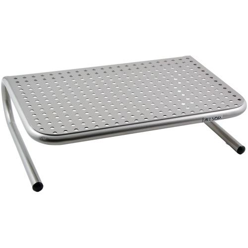 Allsop 27021 Metal Art Jr. Monitor Stand in Pewter - Adjustable Laptop Riser for Home Office & Gaming Setup