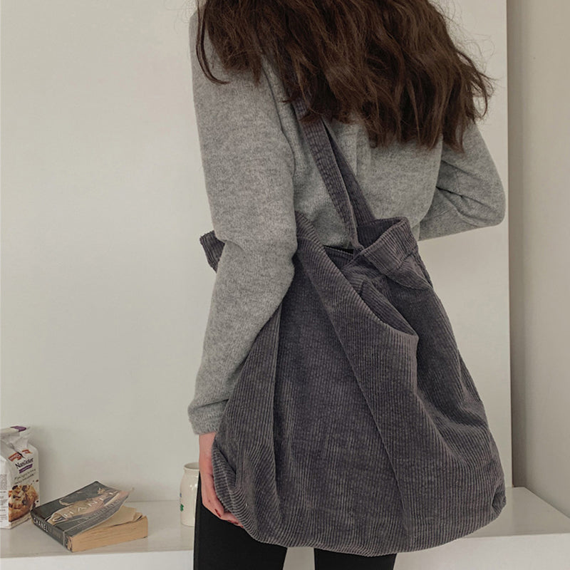 Stylish Corduroy Shoulder Bags for Women - Fashionable Winter & Fall Handbags - Perfect for Shopping, Work & Daily Use