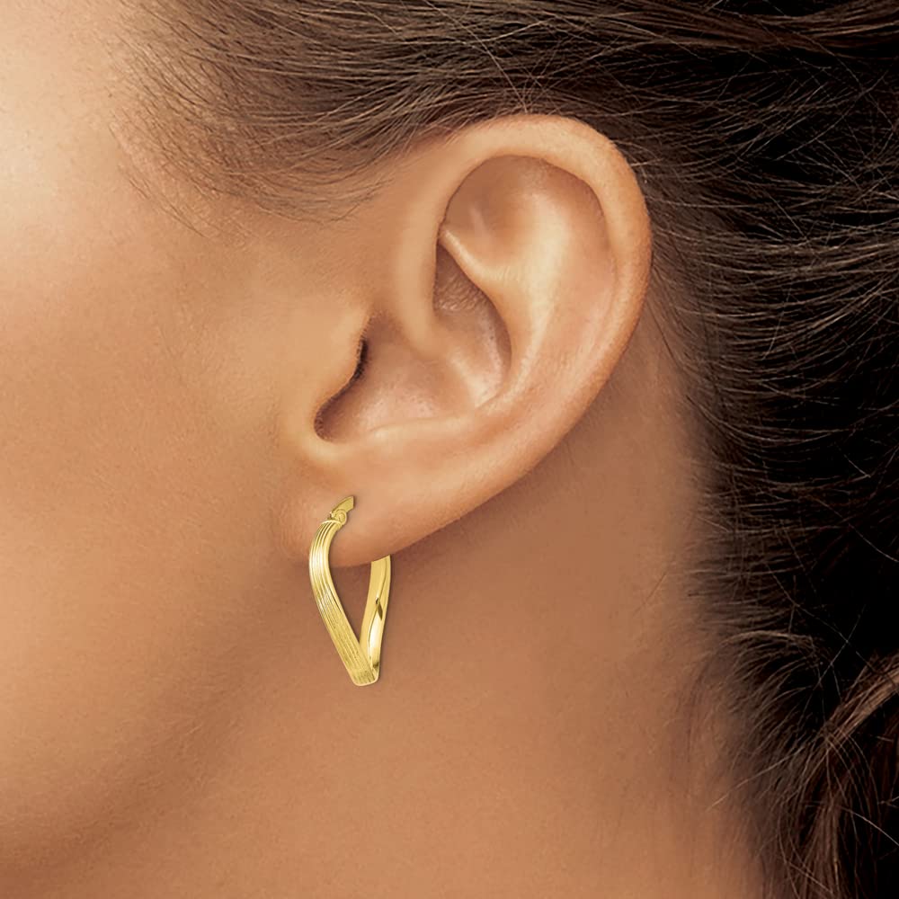 10K Yellow Gold Hinged Tube Hoop Earrings - 23mm x 20mm | Classic Dainty Everyday Jewelry for Women | Perfect for Work, Date Night & Special Occasions