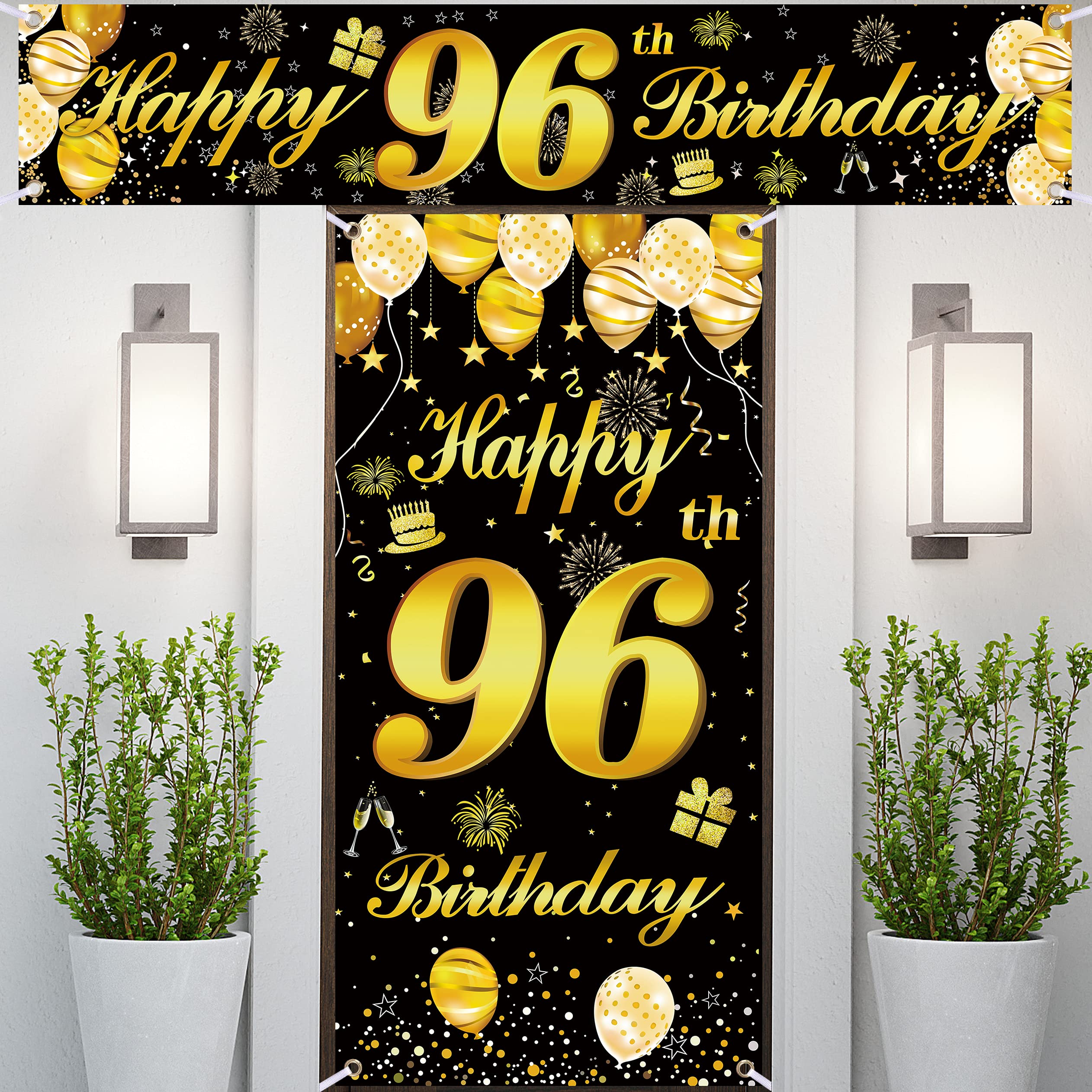 96th Happy Birthday Banner - Large Birthday Decorations for Men, Party Supplies, Backdrop - Perfect for Birthday Parties, Milestone Celebrations & Photo Booths
