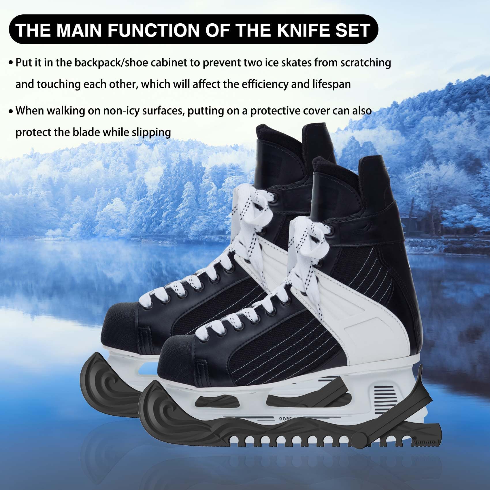 Best Ice Skate Guards - Adjustable Skate Blade Protectors for Hockey & Figure Skating - Durable Covers for Indoor/Outdoor Use - Perfect for Rink, Training & Storage (1 Pair)