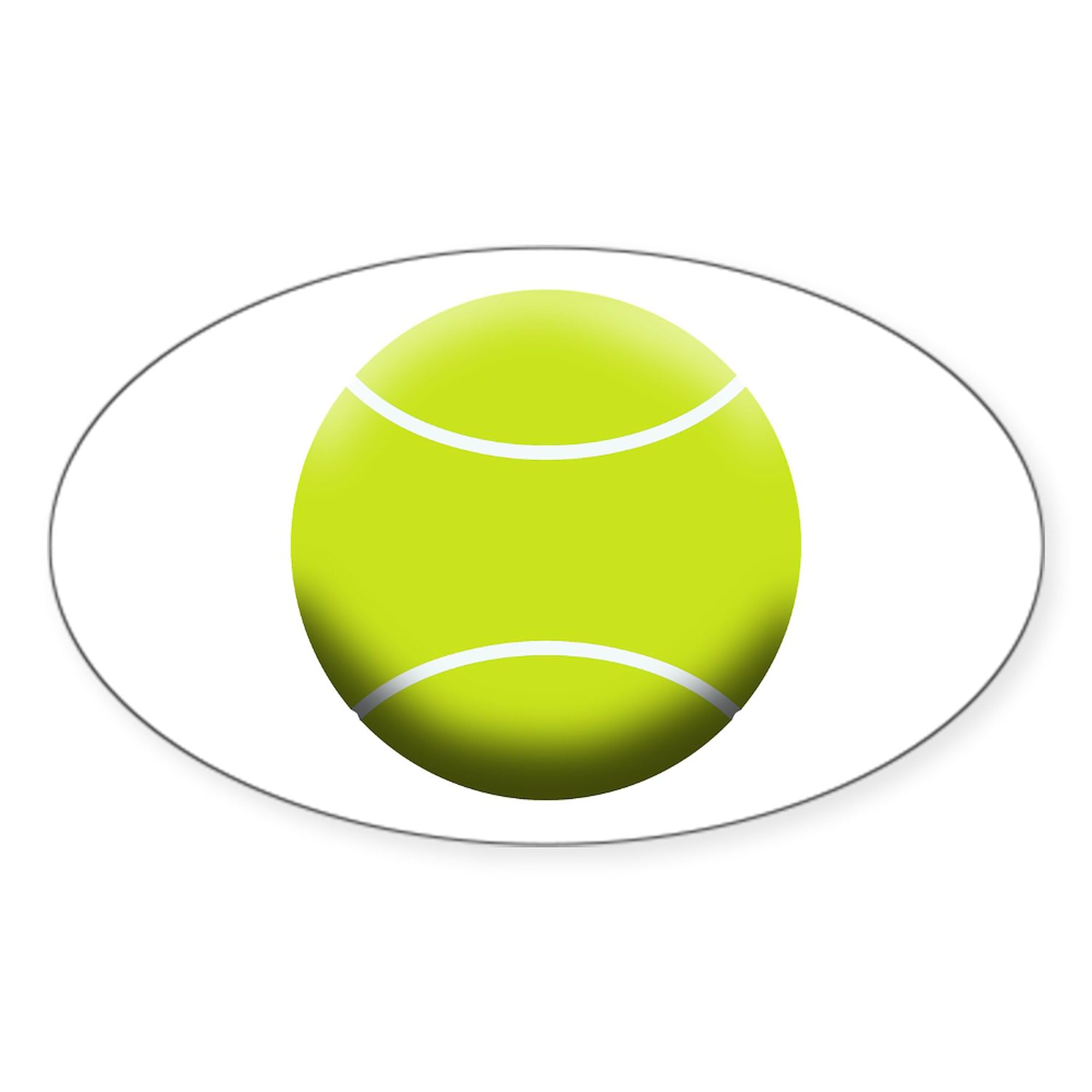 Tennis Ball Sticker - Oval Car Bumper Decal for Sports Fans