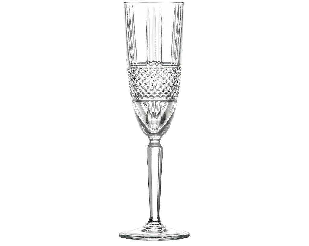 Premium 6-Piece Champagne Crystal Glasses Set - 19 cl (6 fl oz) Capacity - Elegant Diamant Cut Design by Klein House - Handcrafted by Artisan du Cristal - Luxury Gift Box - Stamped Klein 54120 Baccarat France - Perfect for Weddings, Anniversaries & Special Celebrations