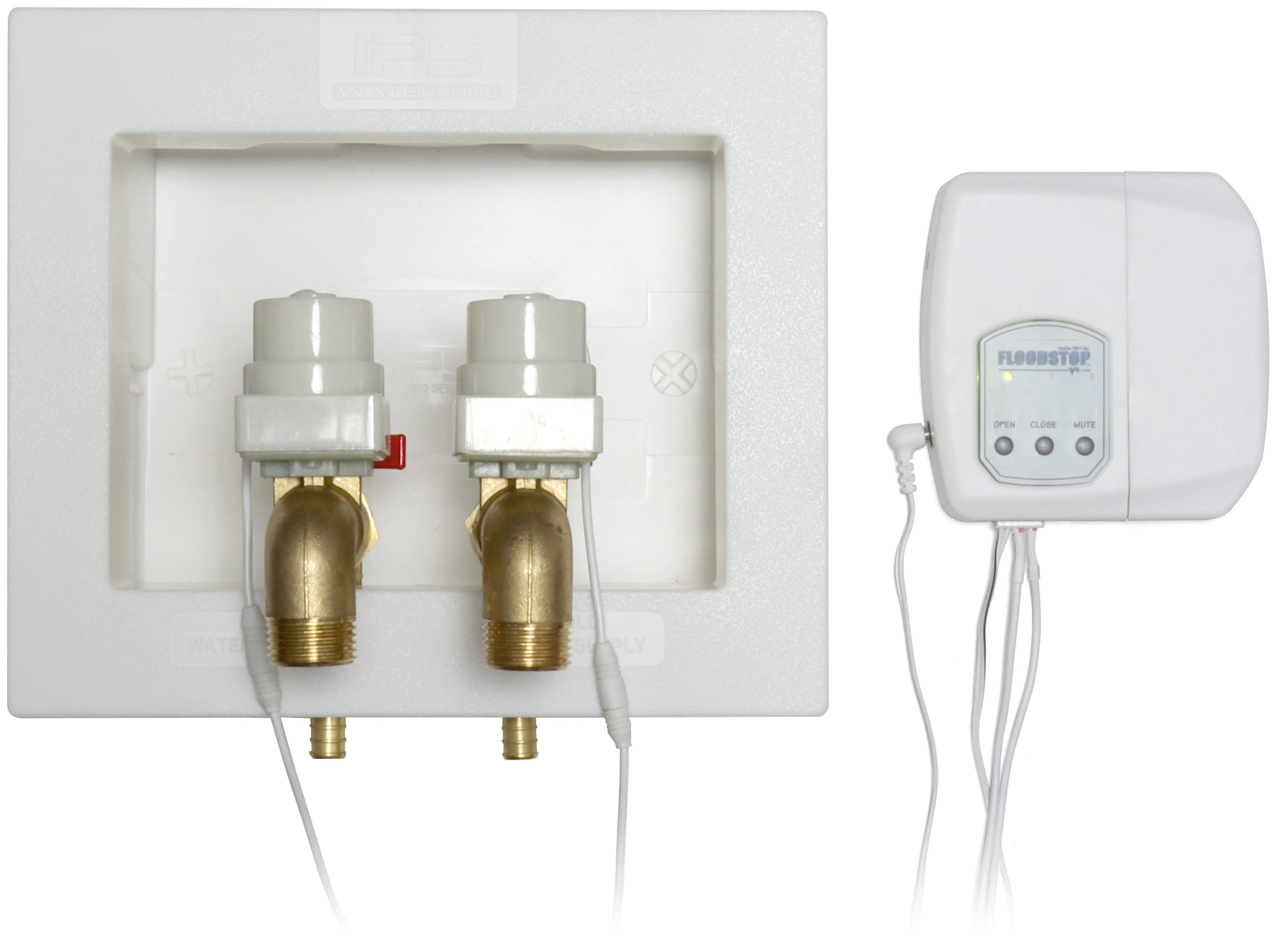 FloodStop Washing Machine Leak Detector Kit - Automatic Water Shut-Off with Visual & Audible Alarms, 3/4