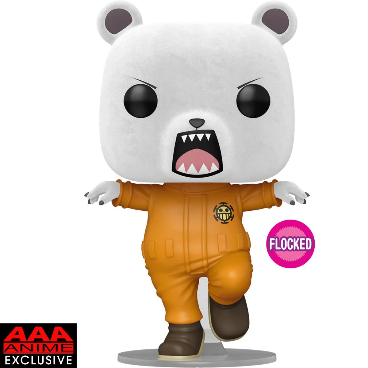 One Piece Bepo Bear Flocked Plush Toy - AAA Anime Collectible for Fans - Perfect for Bedroom Decor, Gift Giving, and Anime Enthusiasts