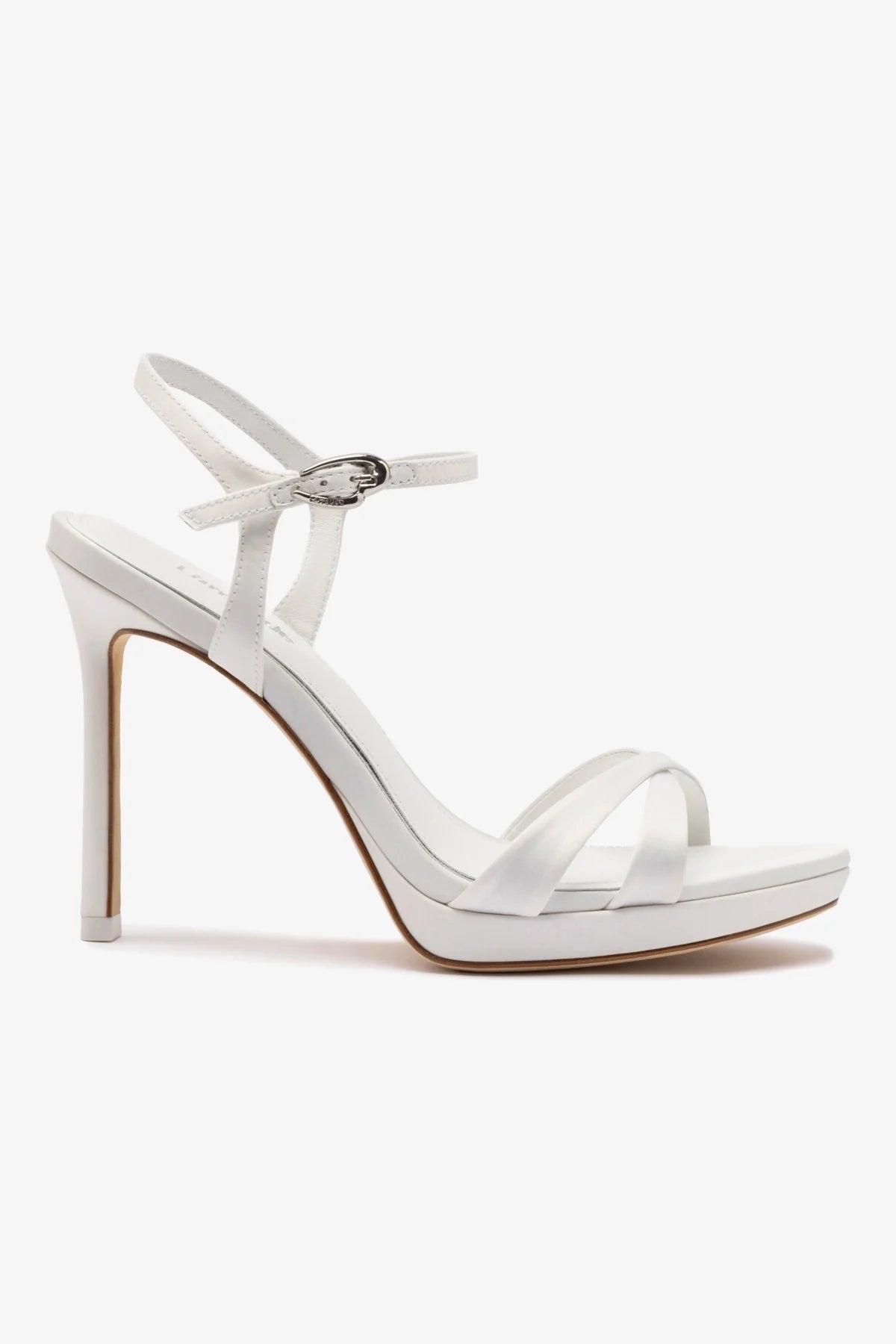 Angelina White Satin Sandals for Women - Elegant Bridal Wedding Shoes & Summer Beach Party Footwear