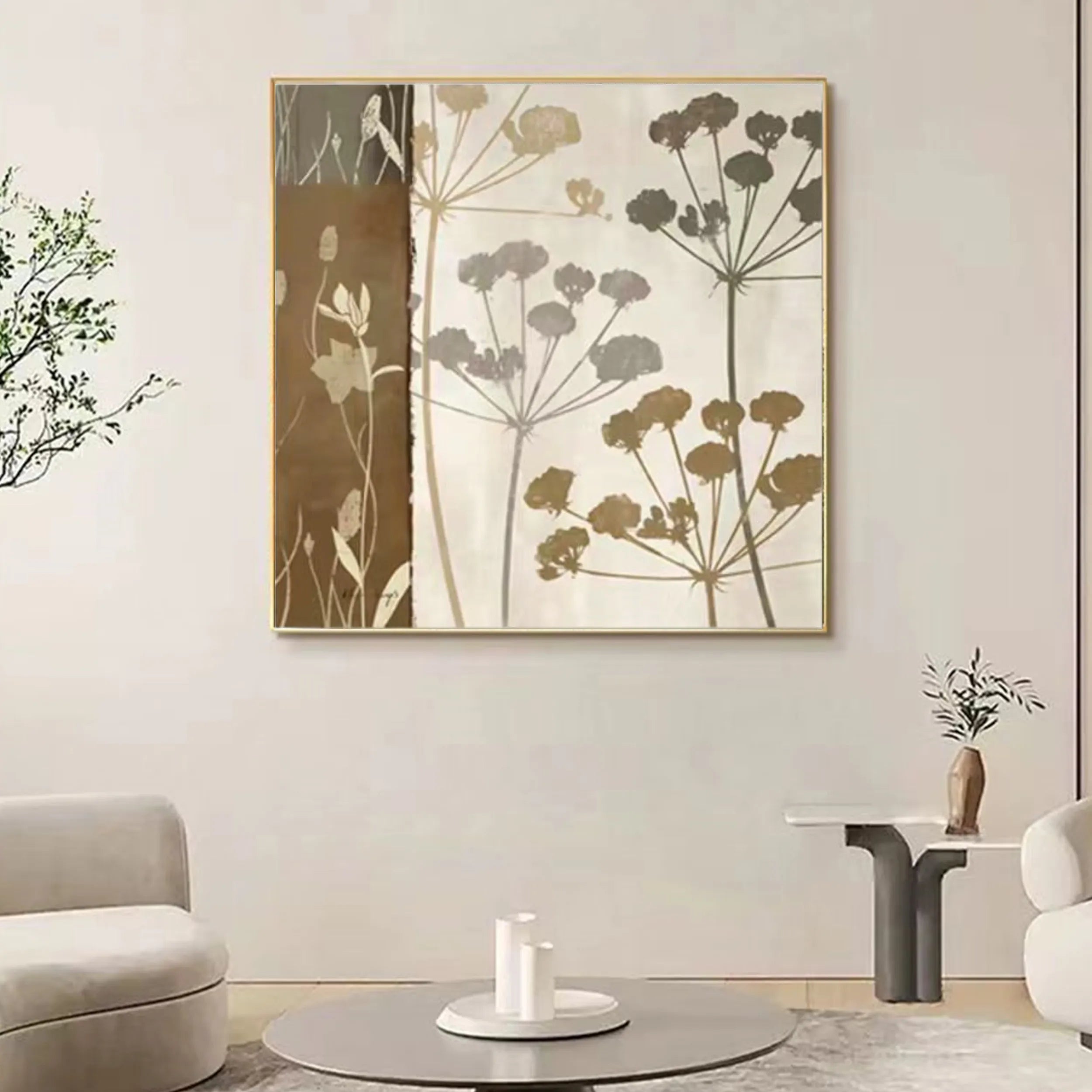 Flower and Tree Painting #FT 067 - Handmade Canvas Wall Art for Home & Office Decor - Perfect for Living Room, Bedroom, or Gift