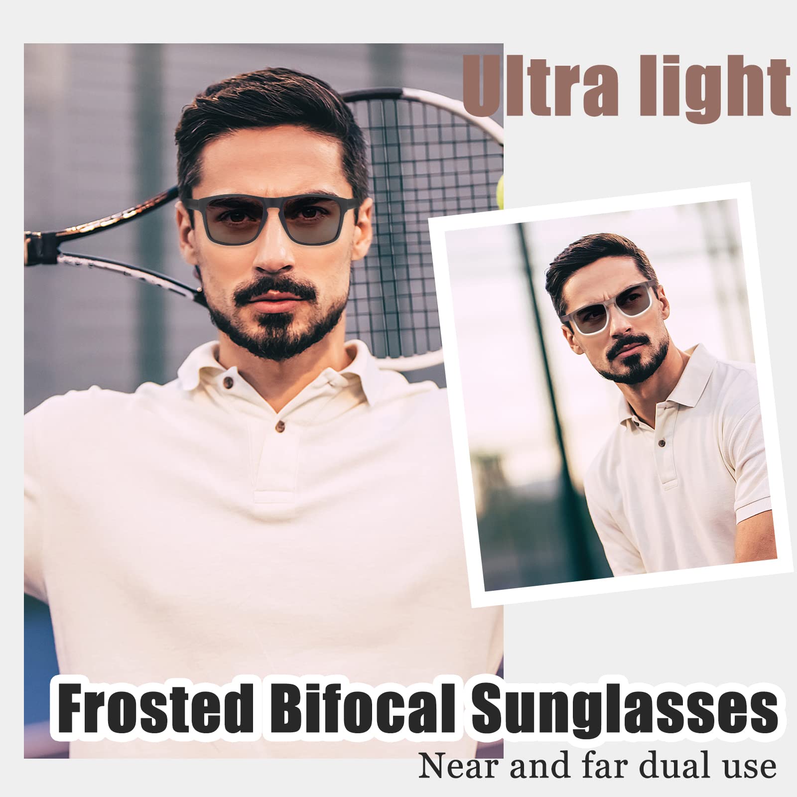 E & R Elegant Rabbit Bifocal Reading Sunglasses for Men - UV Protection Outdoor Fashion Sun Readers - Perfect for Driving, Fishing, and Outdoor Activities