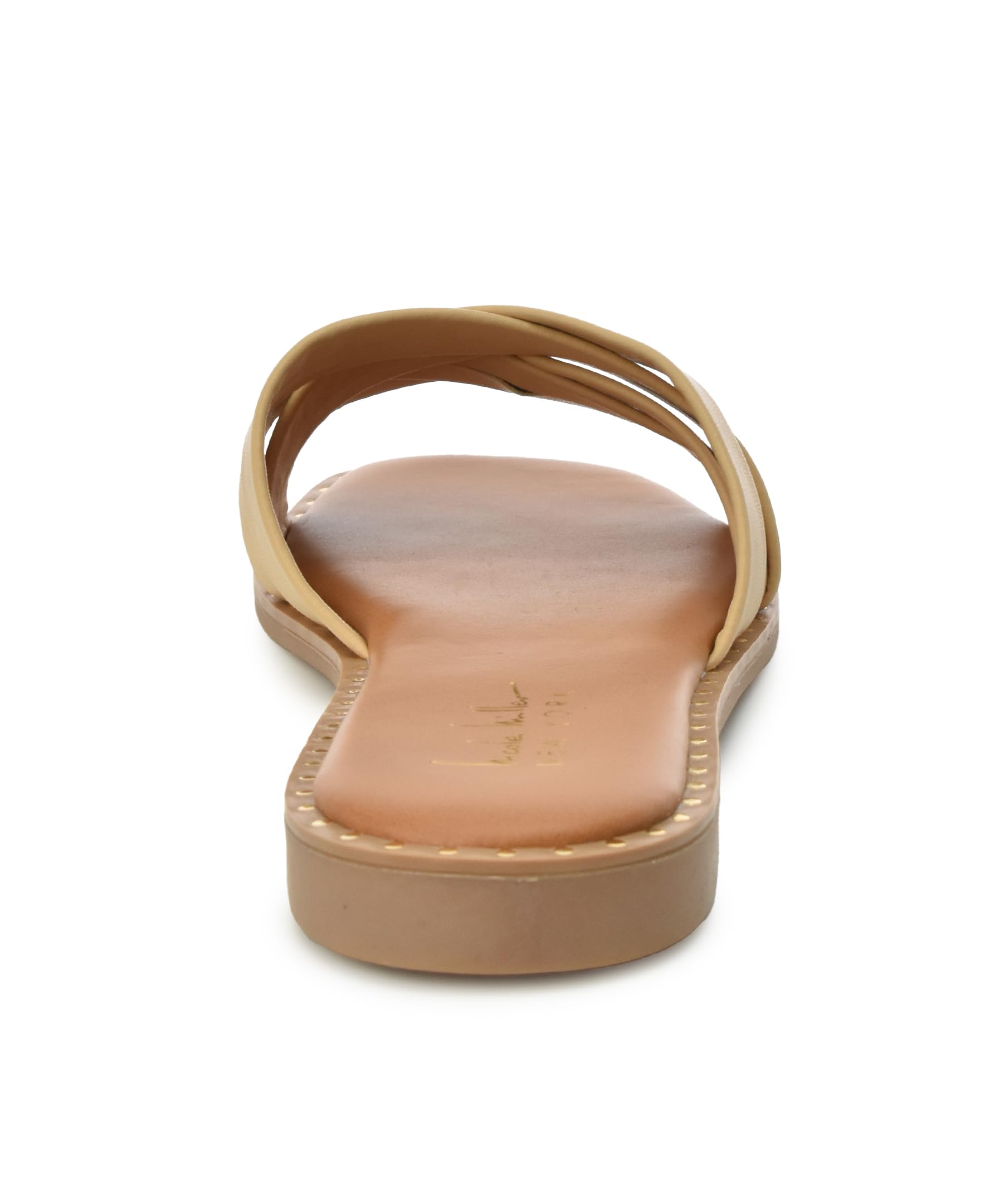 Nicole Miller Rally Women's Sandals - Stylish & Lightweight Open Toe Summer Sandals with Non-Slip Sole & Memory Foam Insole - Comfortable Flat Slides for Beach, Pool, Vacation & Casual Wear