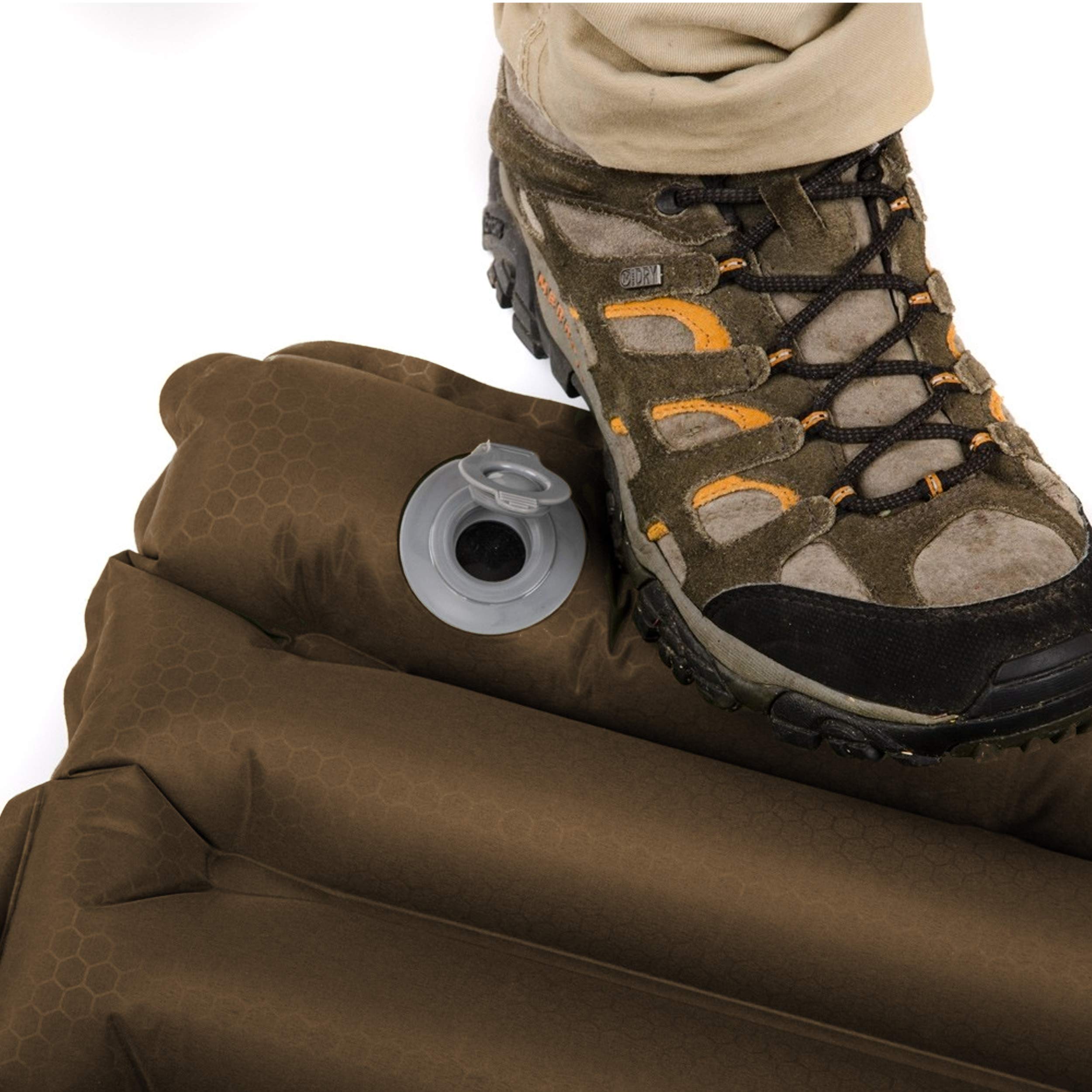 Snugpak Basecamp Ops Air Mat with Built-in Foot Pump - Non-Slip Bottom Sleeping Pad for Camping, Hiking & Outdoor Adventures - Perfect for Backpacking, Travel & Emergency Preparedness