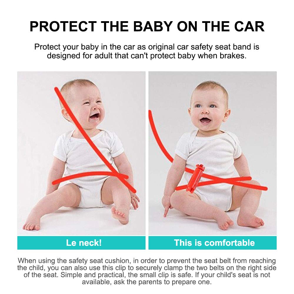 Car Seat Safety Belt Clip - Non-Slip, Anti-Clip Strap Clamp for Child Car Seats | Secure & Reinforce Seat Belts | Perfect for Travel & Daily Commutes