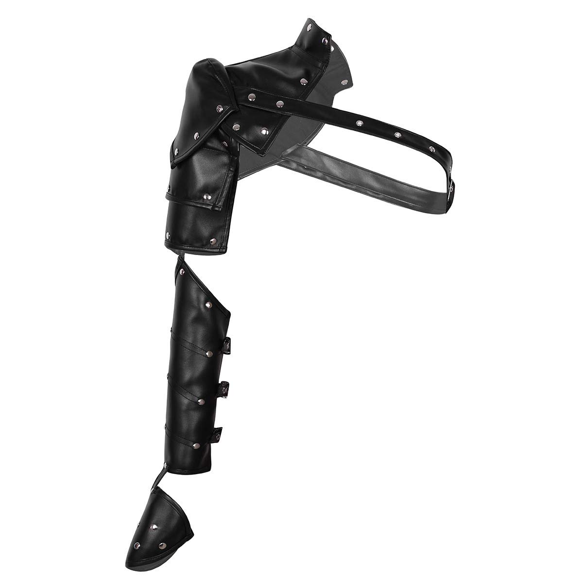Gothic Punk PU Leather Shoulder Armor with Metal Rivets - Body Chest Harness for Cosplay, LARP, and Alternative Fashion | Perfect for Halloween, Costume Parties, and Steampunk Events