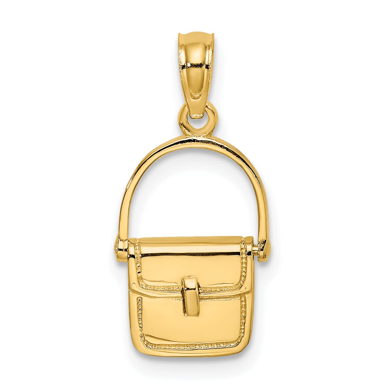 Lex & Lu 14k Yellow Gold 3D Polished Purse Charm - Elegant Handbag Accessory for Women's Luxury Bags & Wallets | Perfect Gift for Fashion Lovers