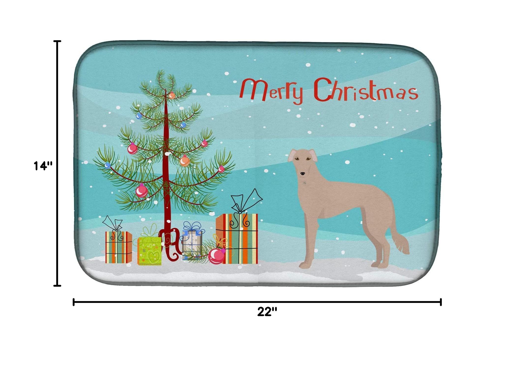 Longdog Christmas Tree Dish Drying Mat - Absorbent Kitchen Counter Mat (14x21