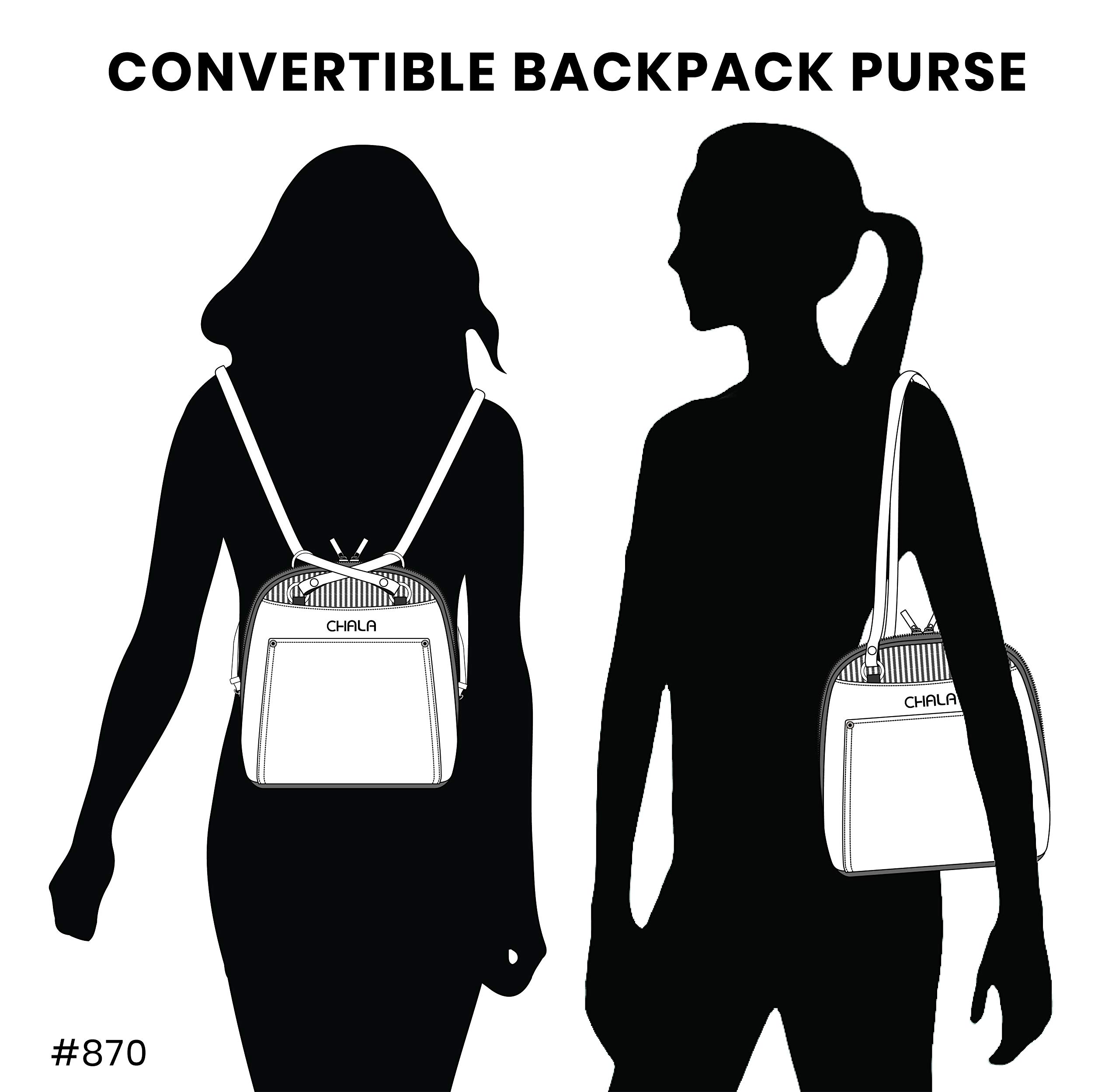 CHALA Group Women's Multi-Color Convertible Mini Backpack Purse - Stylish Crossbody Shoulder Bag for Travel, Work & Daily Use (Model 870)