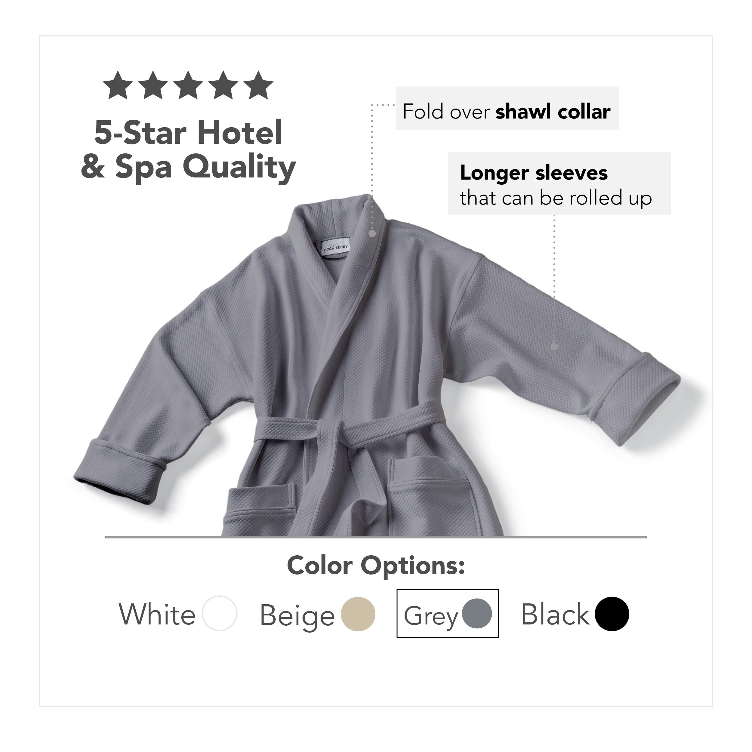 Boca Terry Men's Soft Waffle Knit Robe - Long Luxurious Spa Bathrobe for Men - Premium Hotel & Resort Wear - Perfect for Relaxation, Lounging & After Shower Comfort