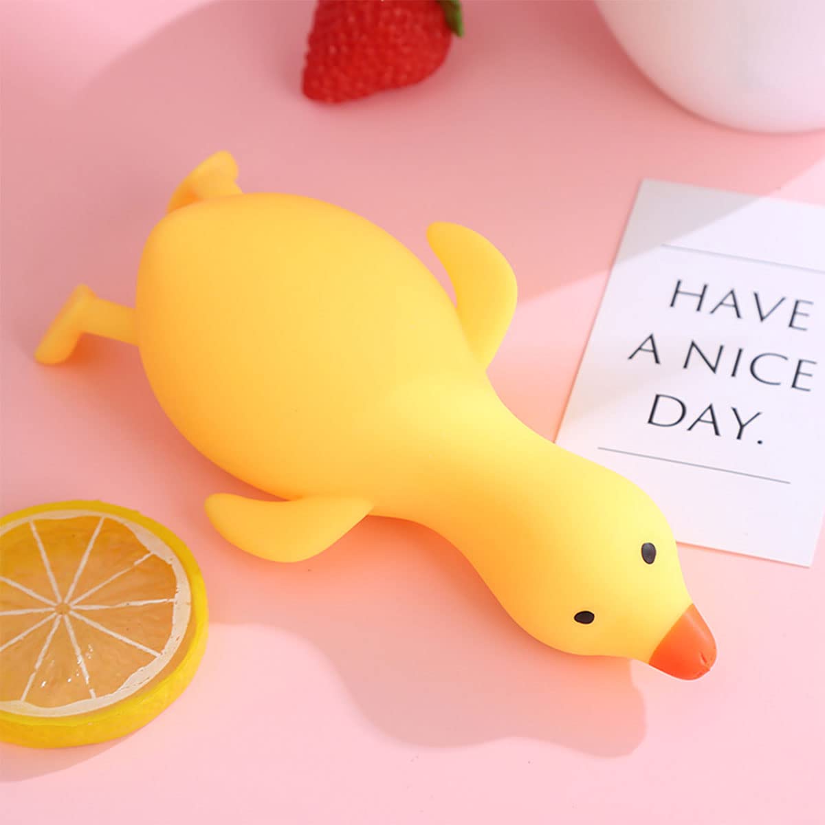 3Pcs Stretchy Duck Squeeze Toys - Stress Relief Fidget Toys for Adults & Kids, Party Favors, Birthday & Christmas Gifts - Perfect for Classroom Prizes, Easter Egg Hunts & Anxiety Relief