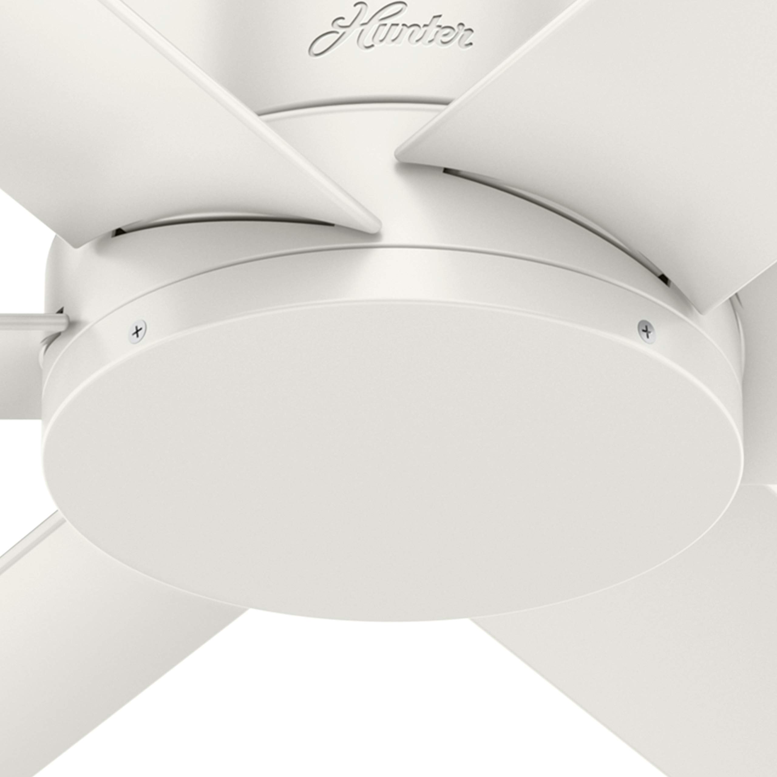 Hunter Fan 44 Inch 6-Blade Outdoor Ceiling Fan - Contemporary Fresh White Finish (Renewed) - Perfect for Patio, Deck, and Covered Porch Cooling