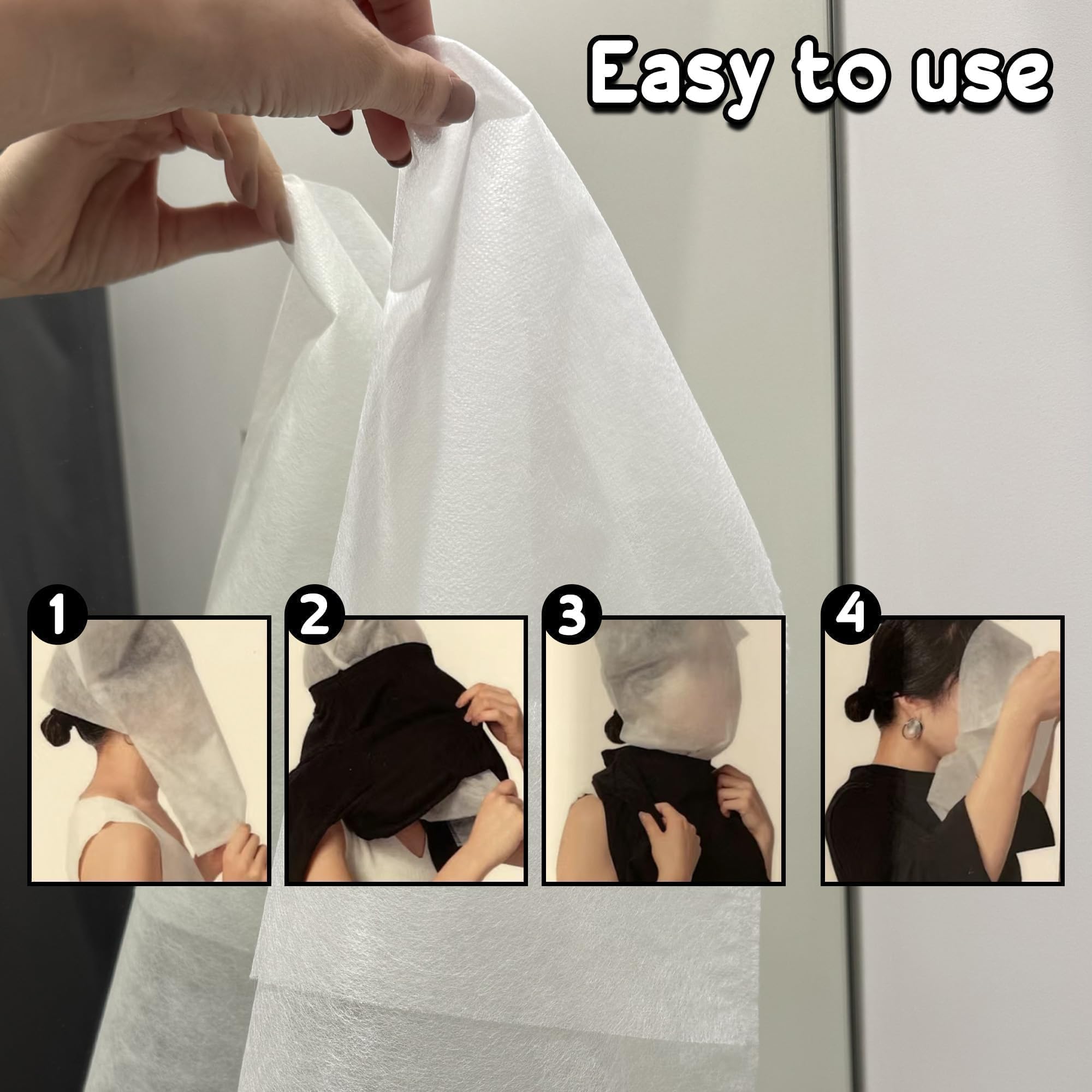 100 Pack Disposable Makeup Protector Hoods - Lightweight & Crystal Clear Face Shields for Hair & Makeup Protection - Perfect for Salons, Bridal Makeup & DIY Beauty at Home