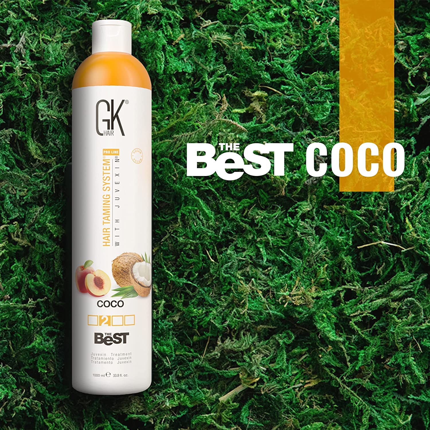 GK HAIR Global Keratin The Best COCO (33.8 Fl Oz/1000ml) Smoothing Keratin Treatment - Professional Brazilian Blowout for Frizz-Free, Silky Hair | Salon-Quality At-Home Straightening for Damaged & Curly Hair | Perfect for Weddings, Special Events & Daily Styling