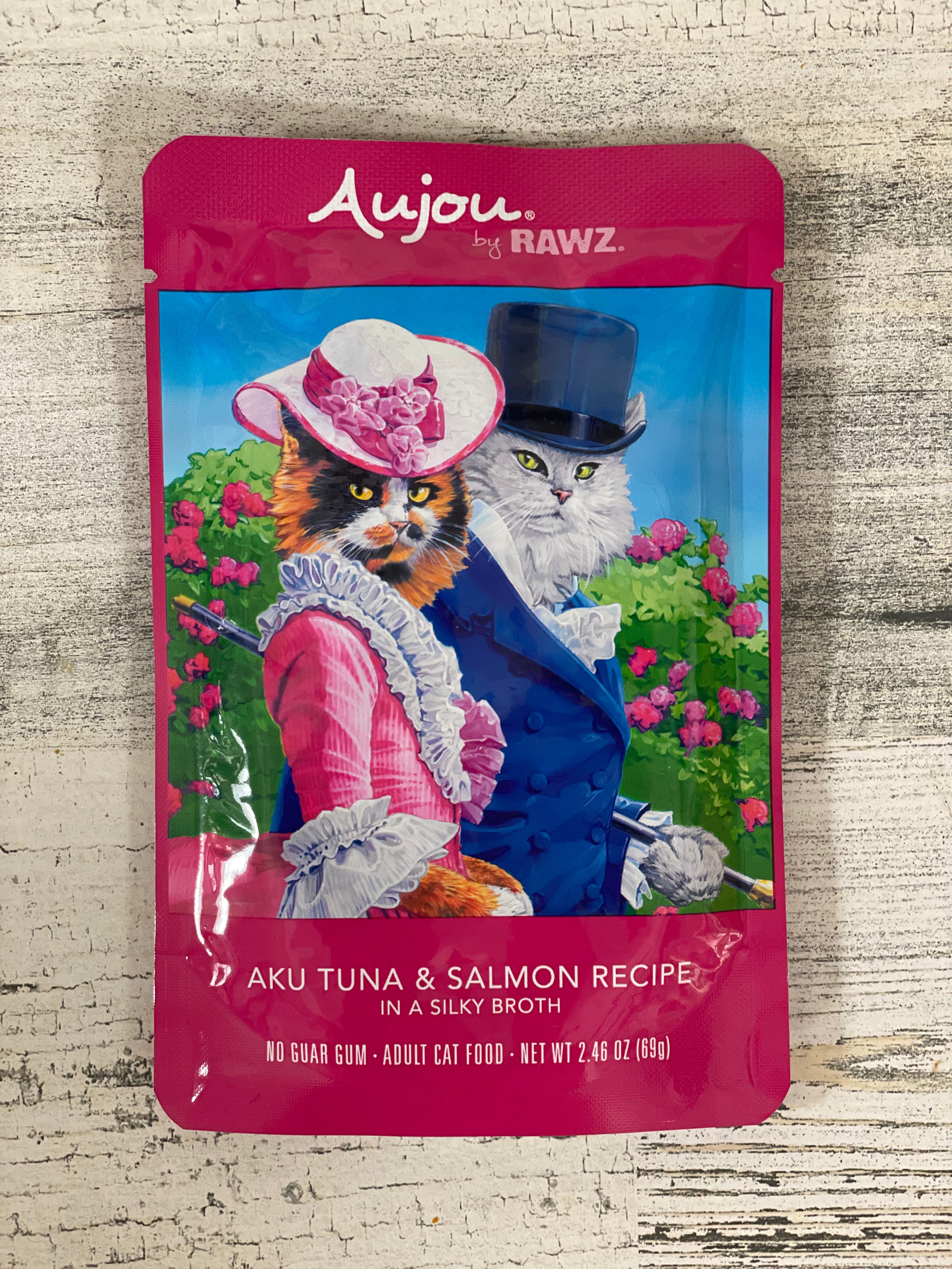 RAWZ Aujou Aku Tuna and Salmon Pouch Cat Food - Grain-Free, High-Protein Wet Food for Cats - Perfect for Picky Eaters & Sensitive Stomachs - Ideal for Mealtime, Travel & Outdoor Adventures