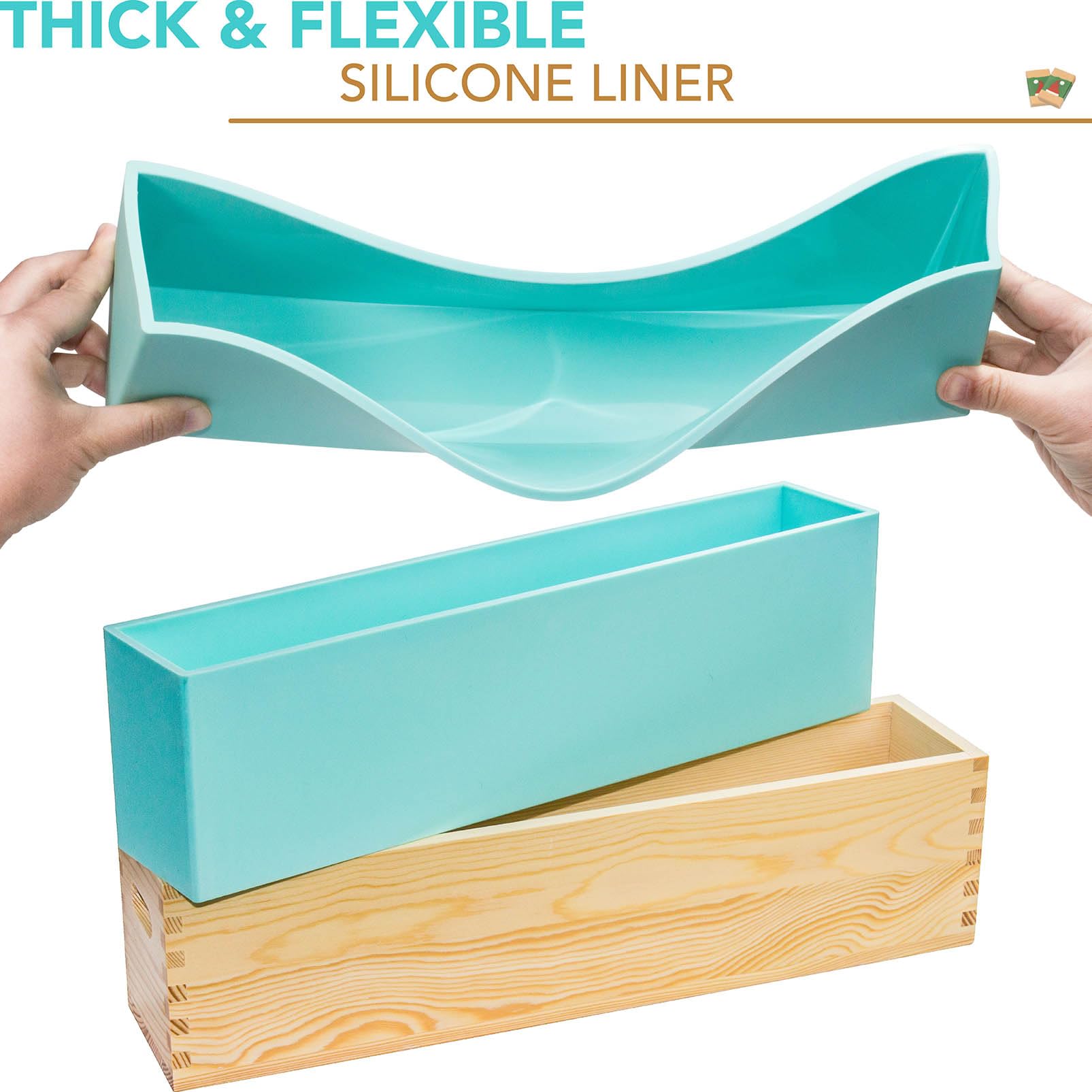 Tall Skinny Wooden Soap Molds for Soap Making - 5 lb Large Rectangle Silicone Loaf Mold with Lid (80oz) - Perfect for Handmade Soap, DIY Gifts & Home Crafting