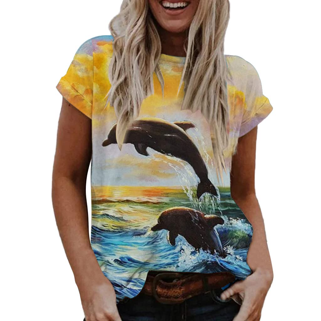 JPGIF Women's Running T-Shirt - Western Ethnic Style Printed V-Neck Top for Workout & Casual Wear | Yoga, Gym, Running, Travel & Daily Fashion