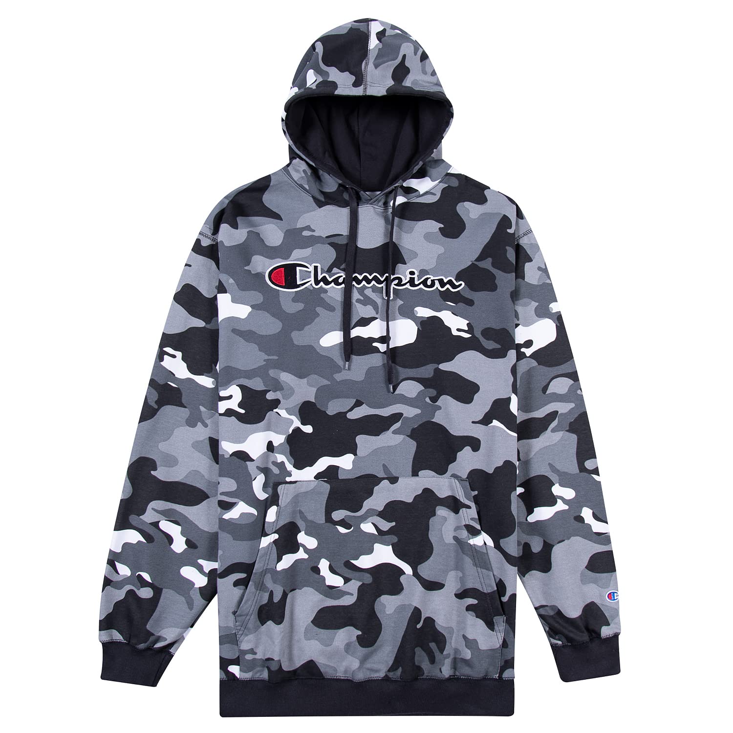Champion Men's Big & Tall Fleece Hoodie - Embroidered Pullover Sweatshirt for Casual Wear, Gym & Outdoor Activities