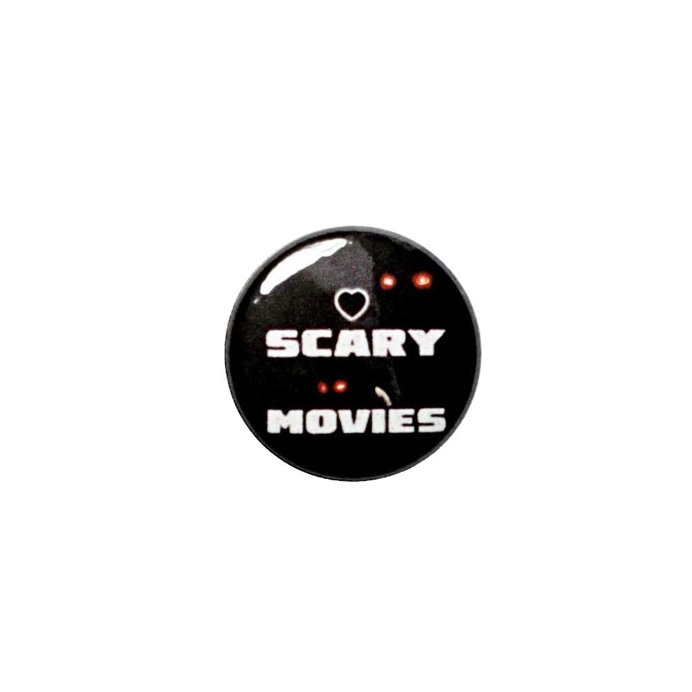 Horror Movie Fan Pinback Button - 1 Inch Scary Film Enthusiast Badge for Backpacks, Jackets & Accessories | Perfect for Halloween Costumes, Conventions & Horror Theme Parties