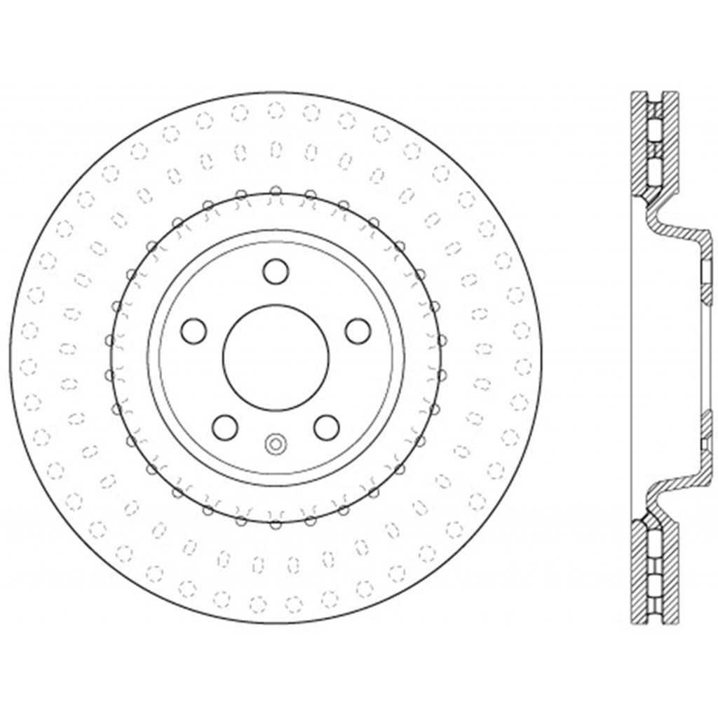 StopTech Slotted & Drilled Sport Brake Rotors for Audi A7 Quattro 2012-2018 | High-Performance Braking | Perfect for Track Days & Street Driving | 127.33138L