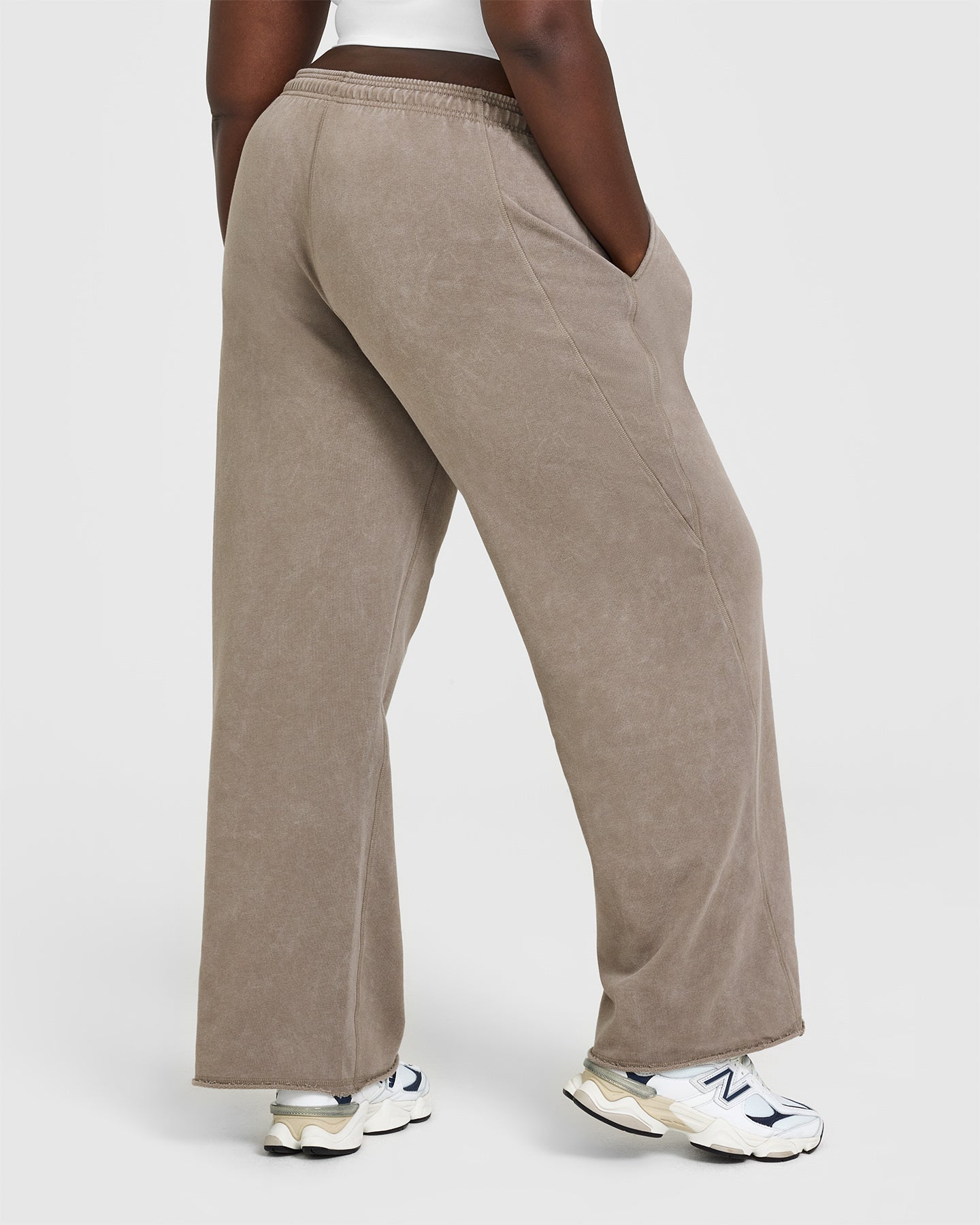 Raw Lounge Wide Leg Joggers for Women - Soft Washed Warm Sand Color Comfortable Lounge Pants | Perfect for Yoga, Home Relaxation & Casual Outfits