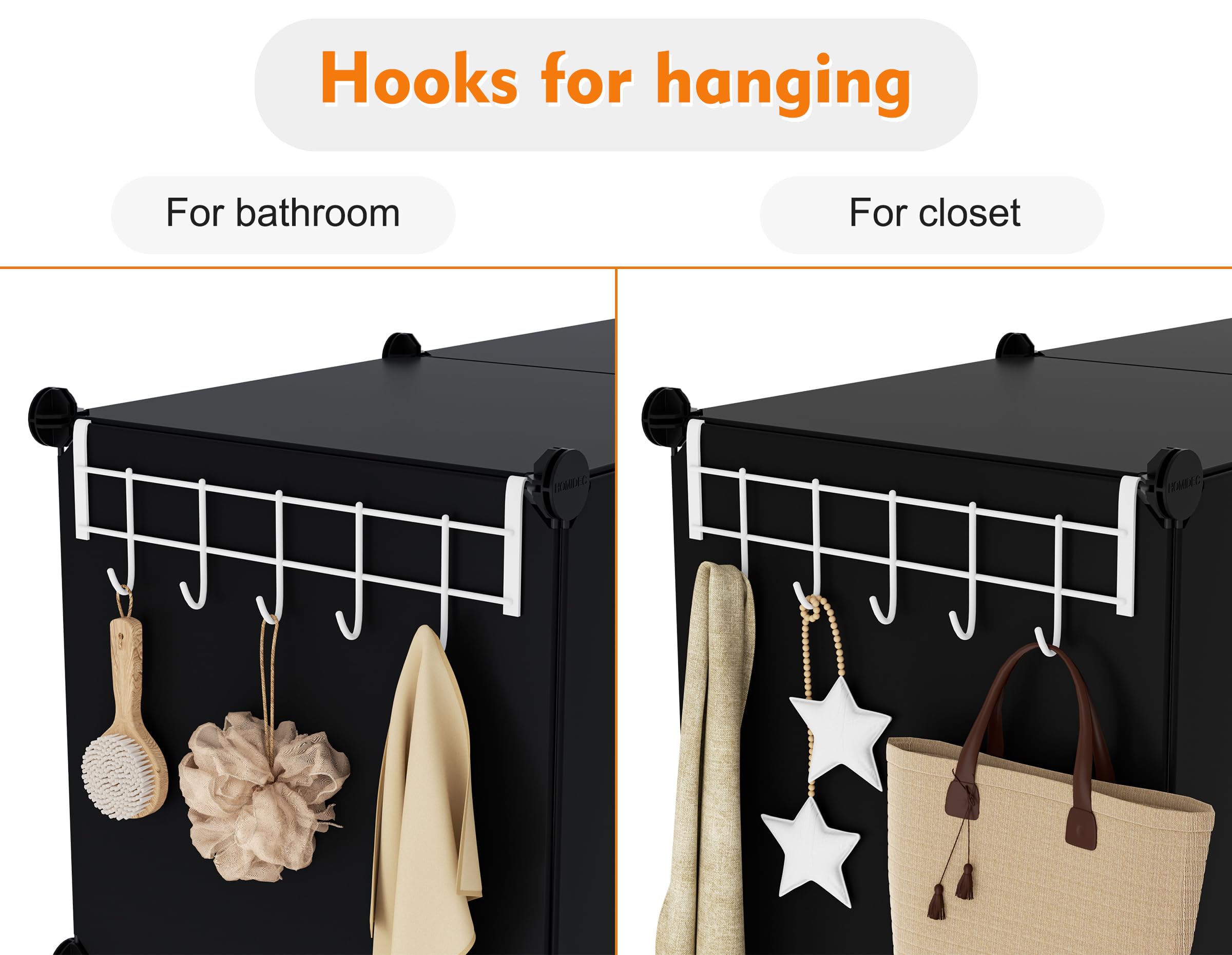 HOMIDEC 6-Cube Storage Organizer - Closet Organizer Cabinet with Shelves for Bedroom, Kids Room, Bathroom & Office - Perfect for Books, Toys, Clothes & Home Organization